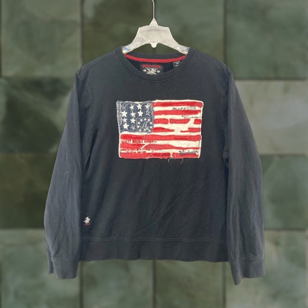 Vintage Winchester Shirt Adult M Black Patriotic Cowboy Western Button-Up Size US M / EU 48-50 / 2 - 1 Thumbnail