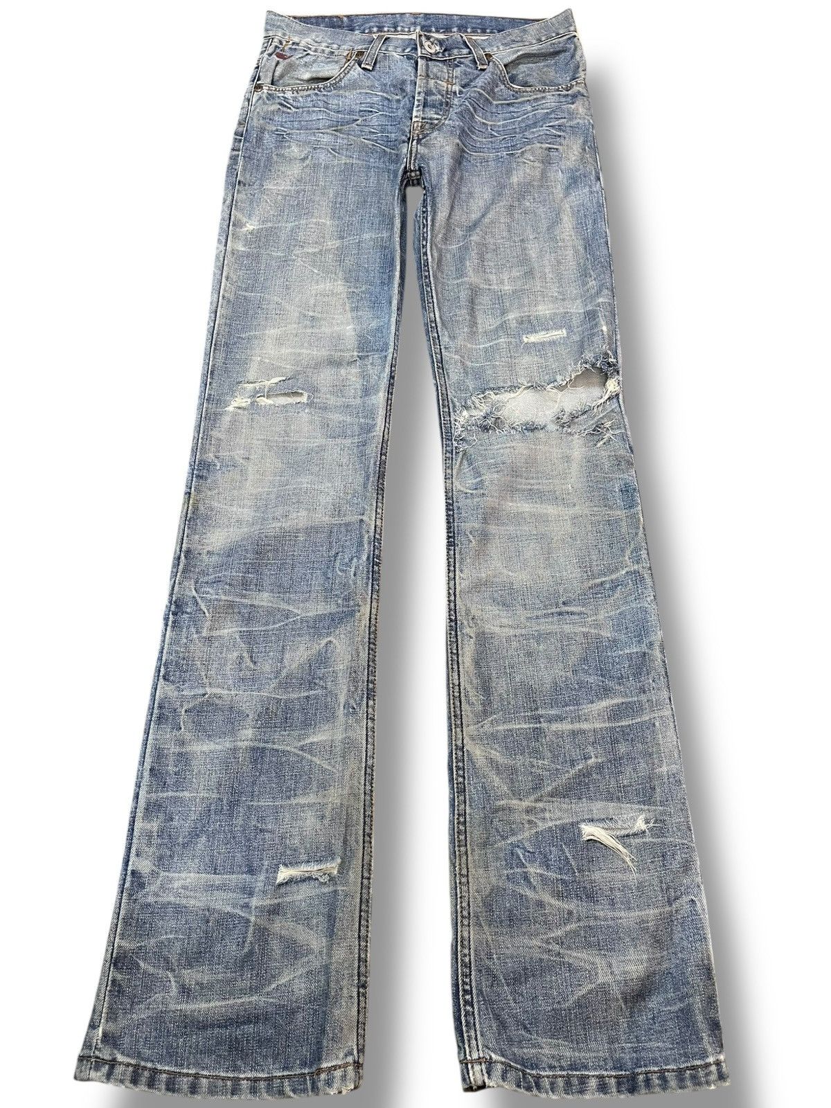 If Six Was Nine Vintage Casucci Ripped Faded Clawmark Distressed Denim Size US 29 - 1 Thumbnail