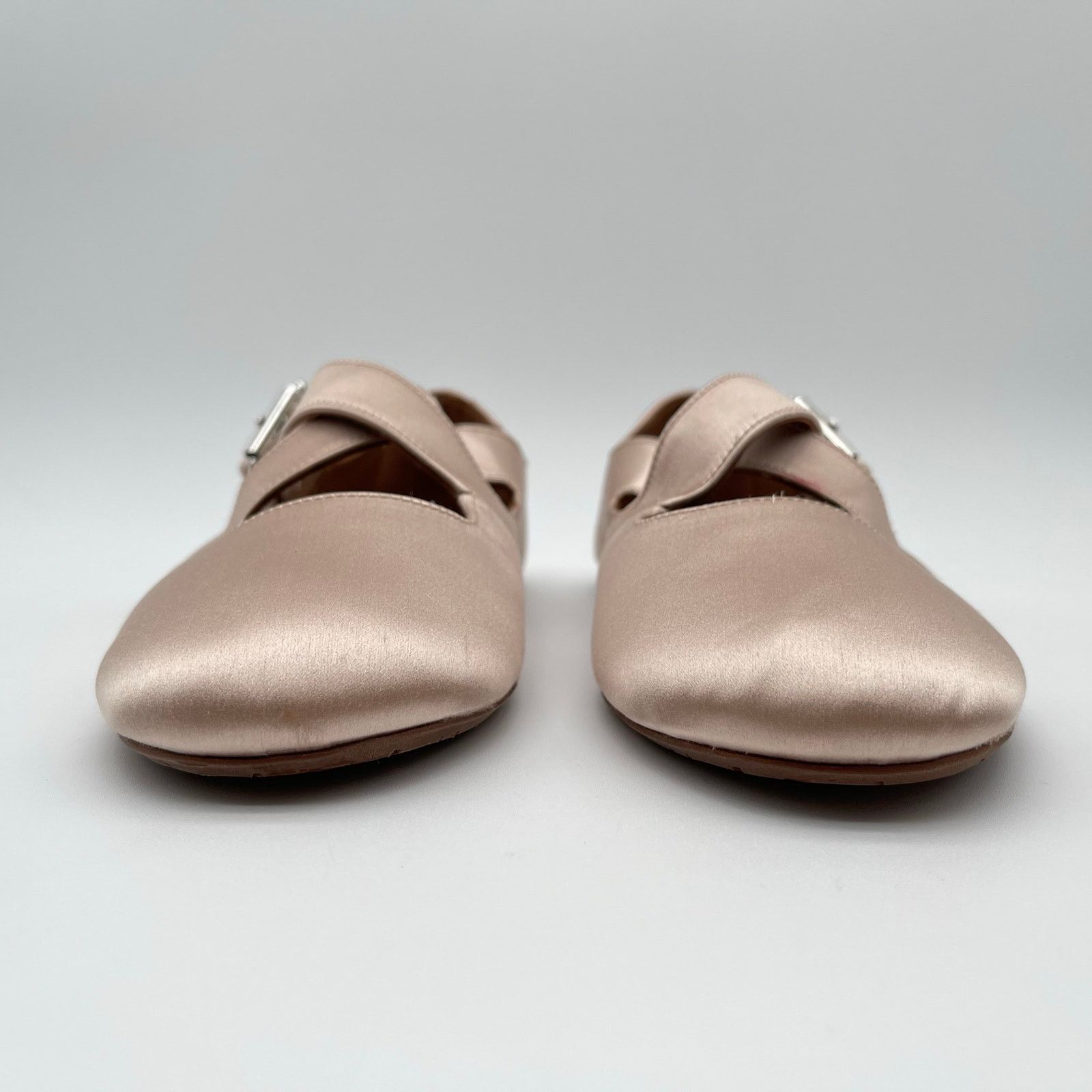 Alaia ALAIA | Criss Cross Satin Ballet Flat in Nude Baby Pink 36 Size US 6 / IT 36 - 9 Thumbnail