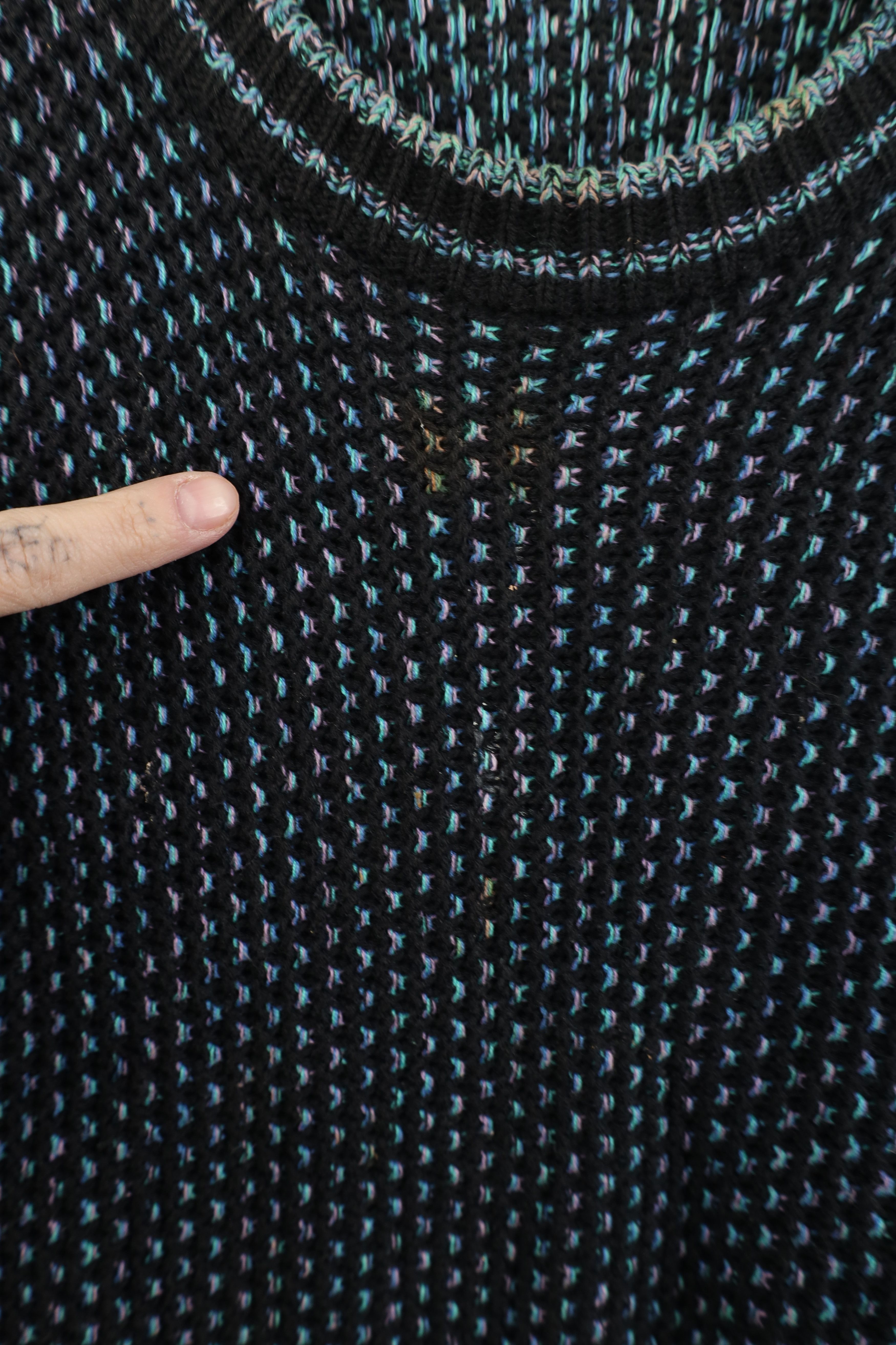 Vintage Vintage 90s Streetwear Fleck Thermal Ribbed Knit Sweater Size US L / EU 52-54 / 3 - 4 Thumbnail