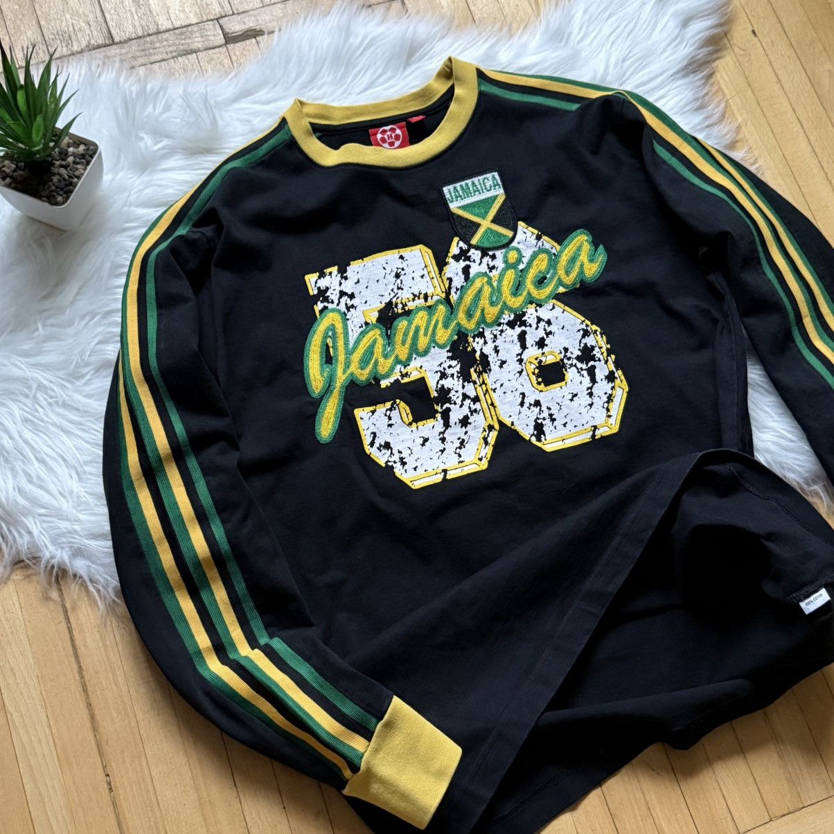 If Six Was Nine 📌 Vintage Y2K Jamaica Rasta Bob Marley Blokecore Sweatshirt Size US L / EU 52-54 / 3 - 10 Thumbnail