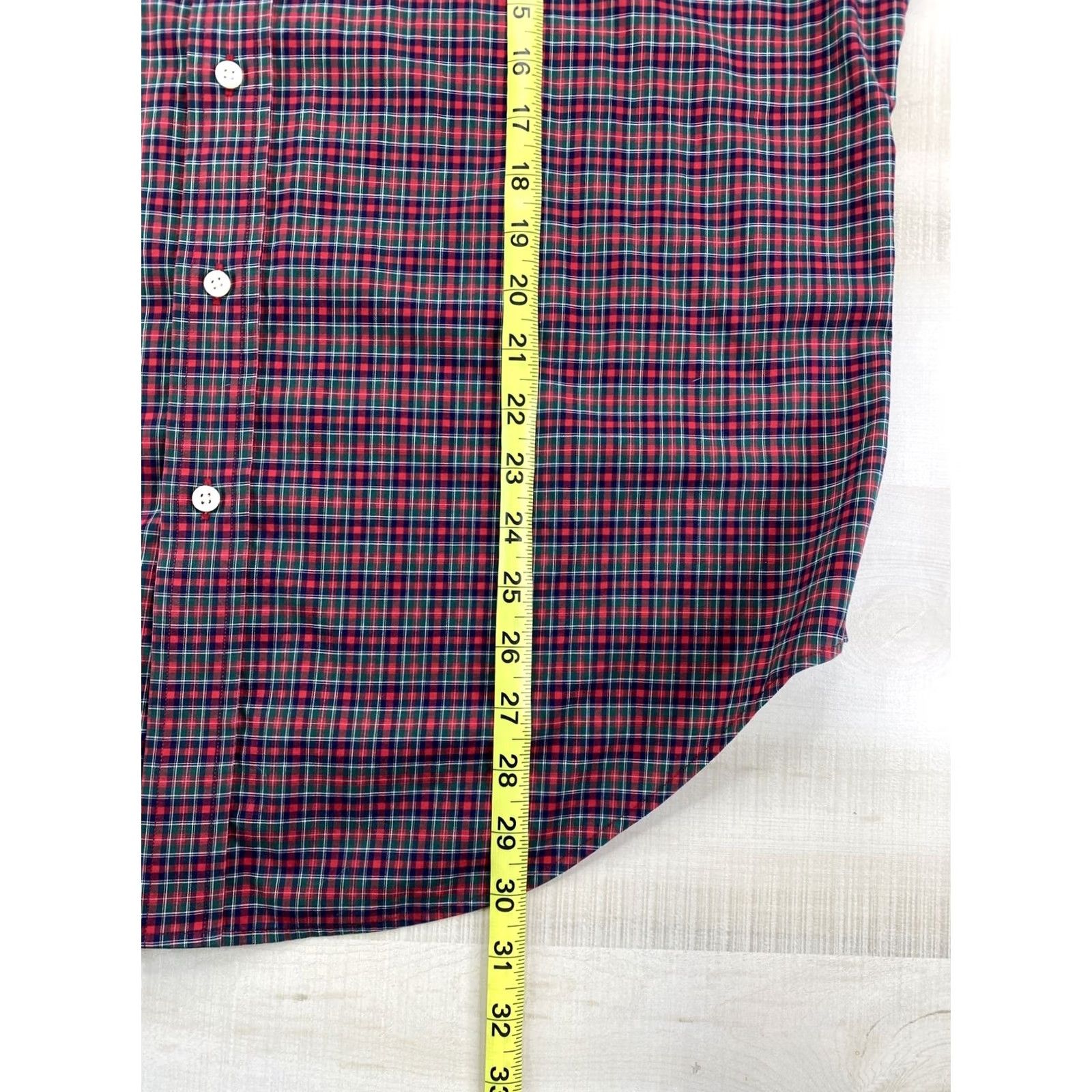 Ralph Lauren Lauren Ralph Lauren Dress Shirt Mens Red Plaid Non-Iron 17 34/35-12077 Size 46R - 6 Thumbnail