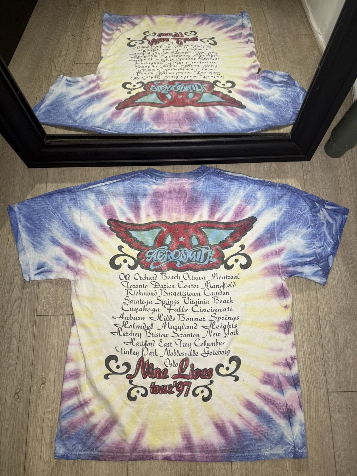 Band Tees × Vintage Vintage / Y2K Rare 1997 Aerosmith Nine Lives Tour Shirt Size US L / EU 52-54 / 3 - 2 Thumbnail
