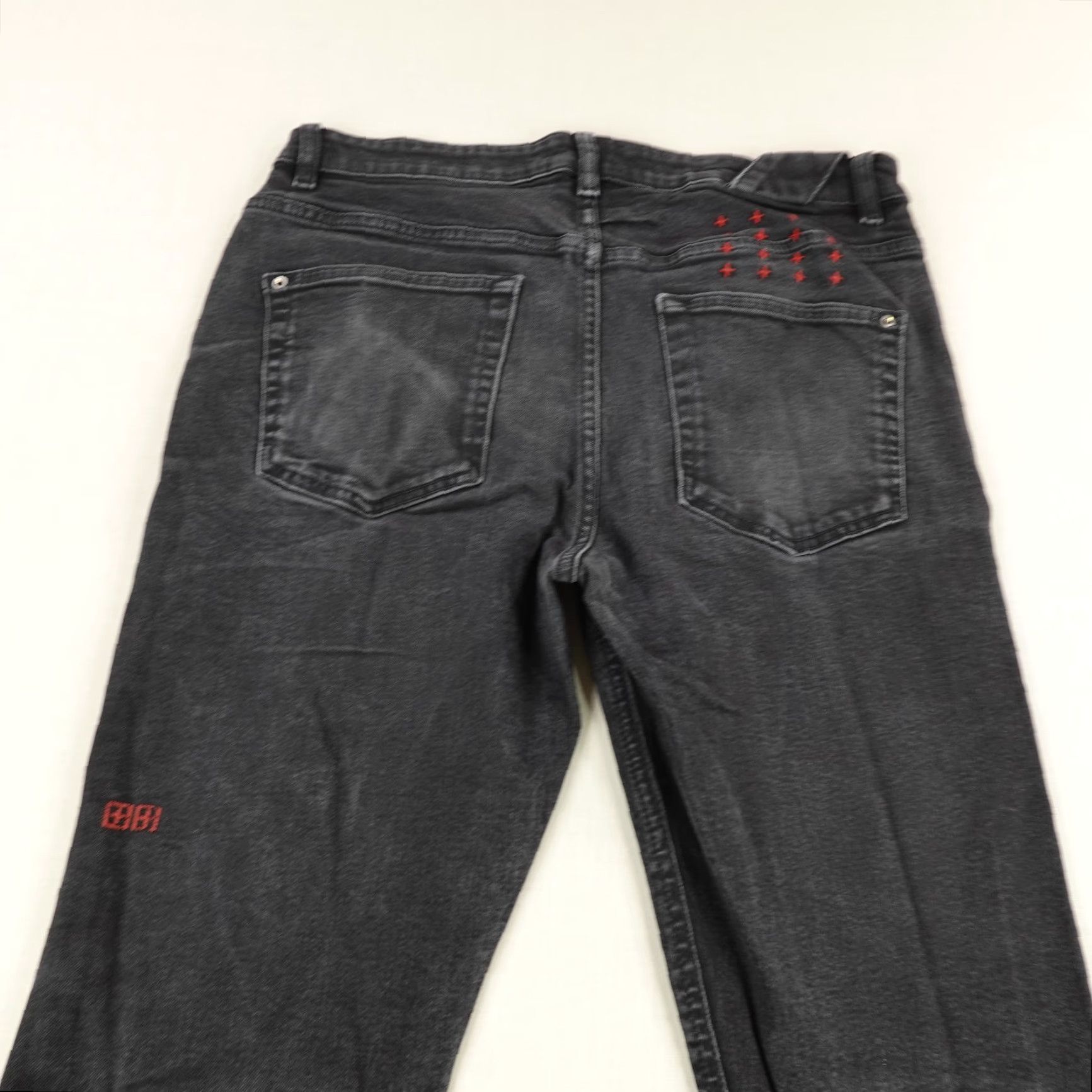 Ksubi VINTAGE Ksubi Jeans Mens 33x30 Slim Fit Black Denim Punk Rock Hip Hop Buttons Zip Size US 31 - 6 Thumbnail