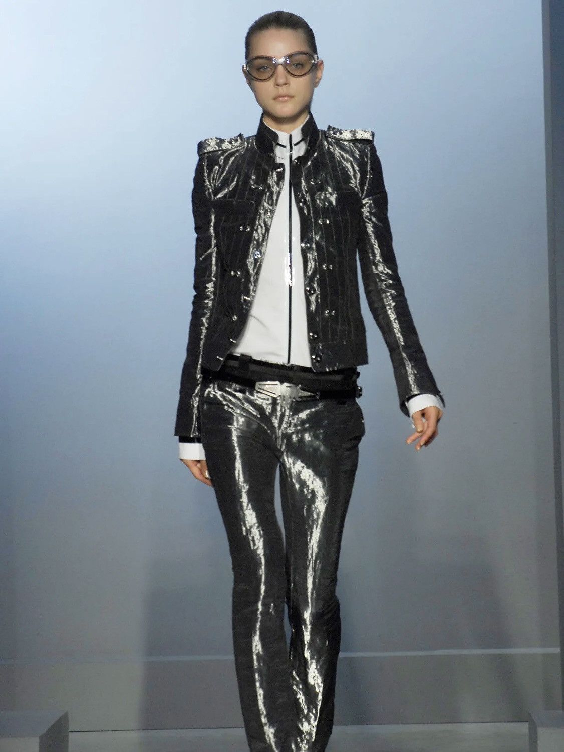 Balenciaga S/S 07 Nicolas Ghesquière Metallic Trousers Size 26" / US 2 / IT 38 - 3 Thumbnail