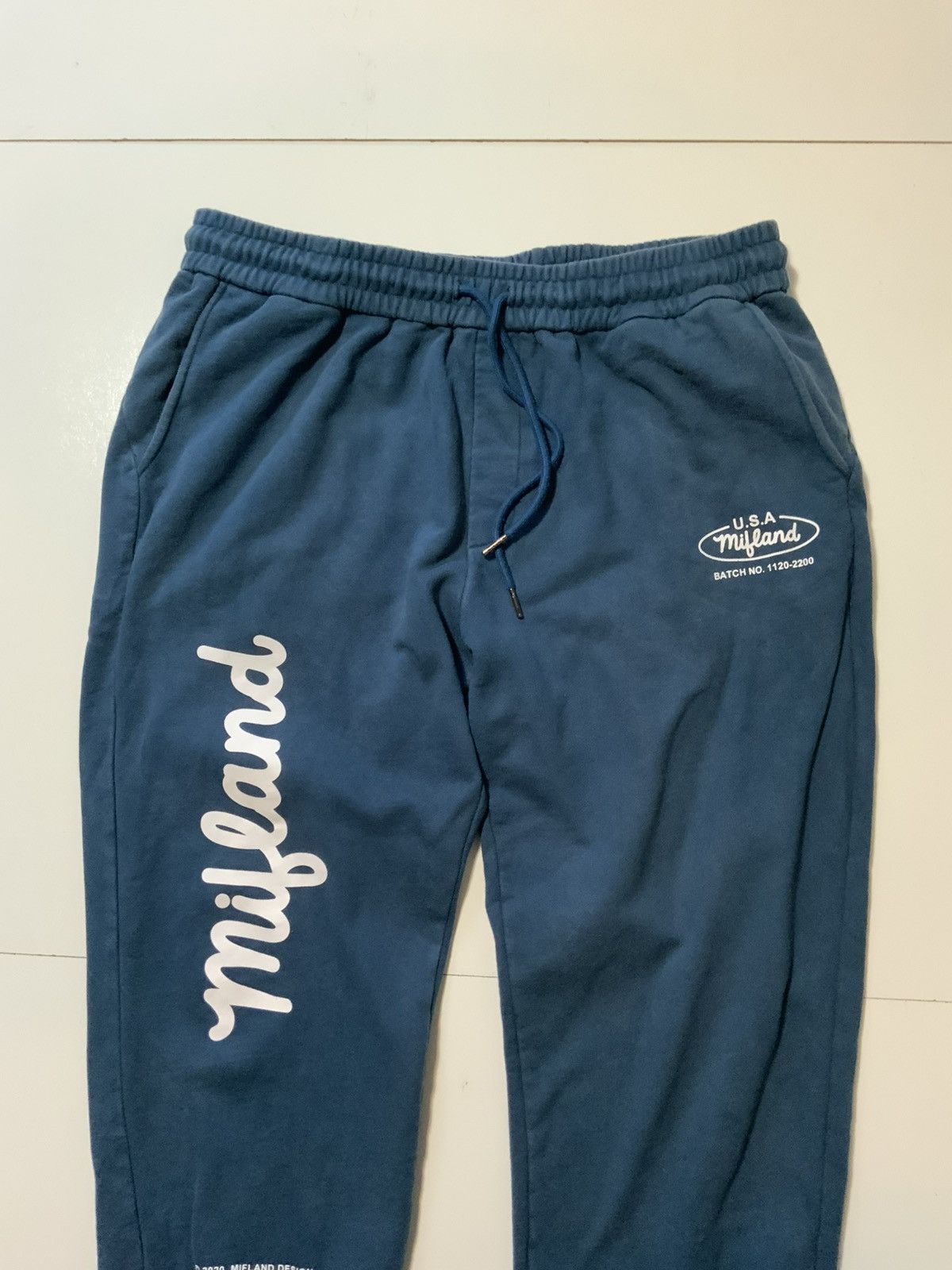 Mifland Mifland Script Fleece Knit Blue QS II 13oz Jogger Sweatpants Size US 36 / EU 52 - 5 Thumbnail