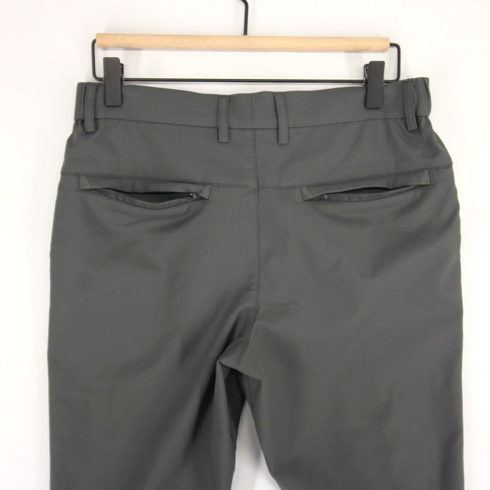 Vintage Jack Archer Jetsetter Pants Mens 29x32 Gray Charcoal Chino Performance Stretch Slim Front Zip Fly Button Pockets Back Pockets Technical 30 in Inseam Size US 29 - 4 Thumbnail