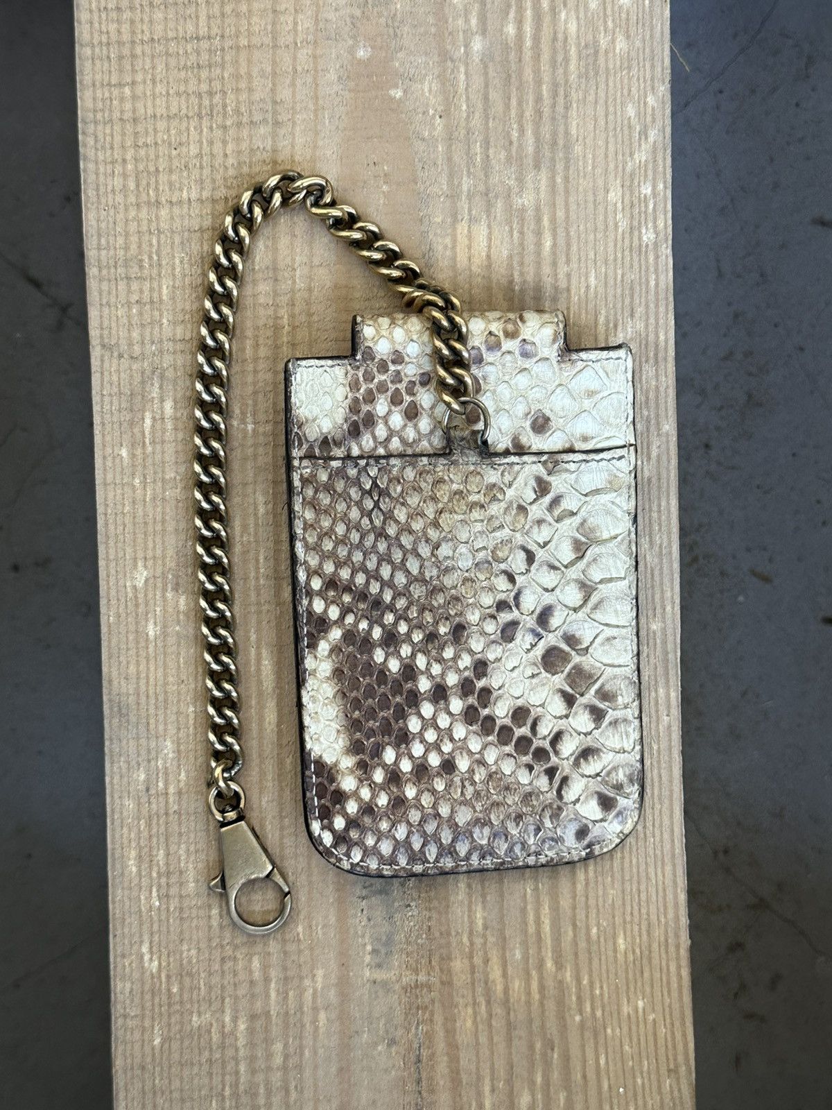 Roberto Cavalli × Vintage Vintage Roberto Cavalli Snake Skin Chain Key Bag Size ONE SIZE - 4 Thumbnail