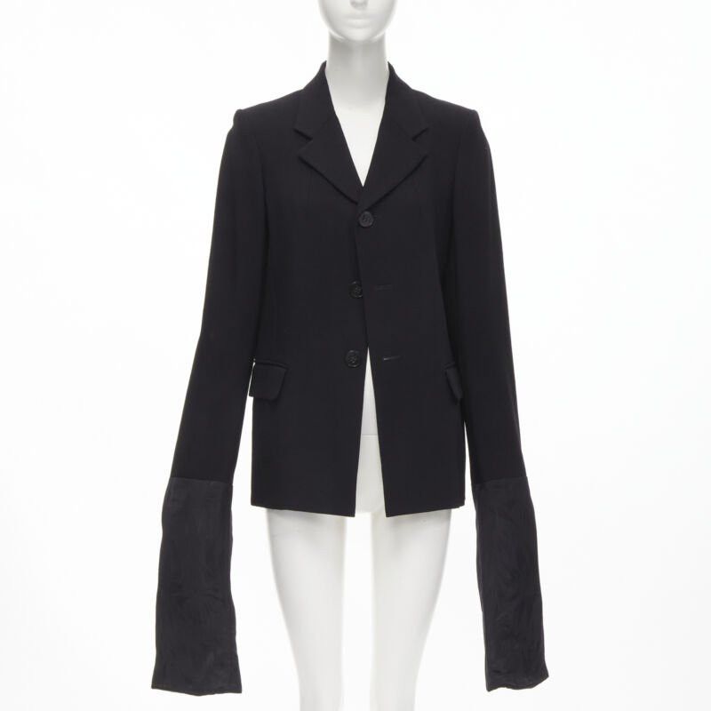 Comme des Garcons vintage COMME DES GARCONS 1992 black wool extra long wide sleeve blazer jacket M Size M / US 6-8 / IT 42-44 - 1 Thumbnail