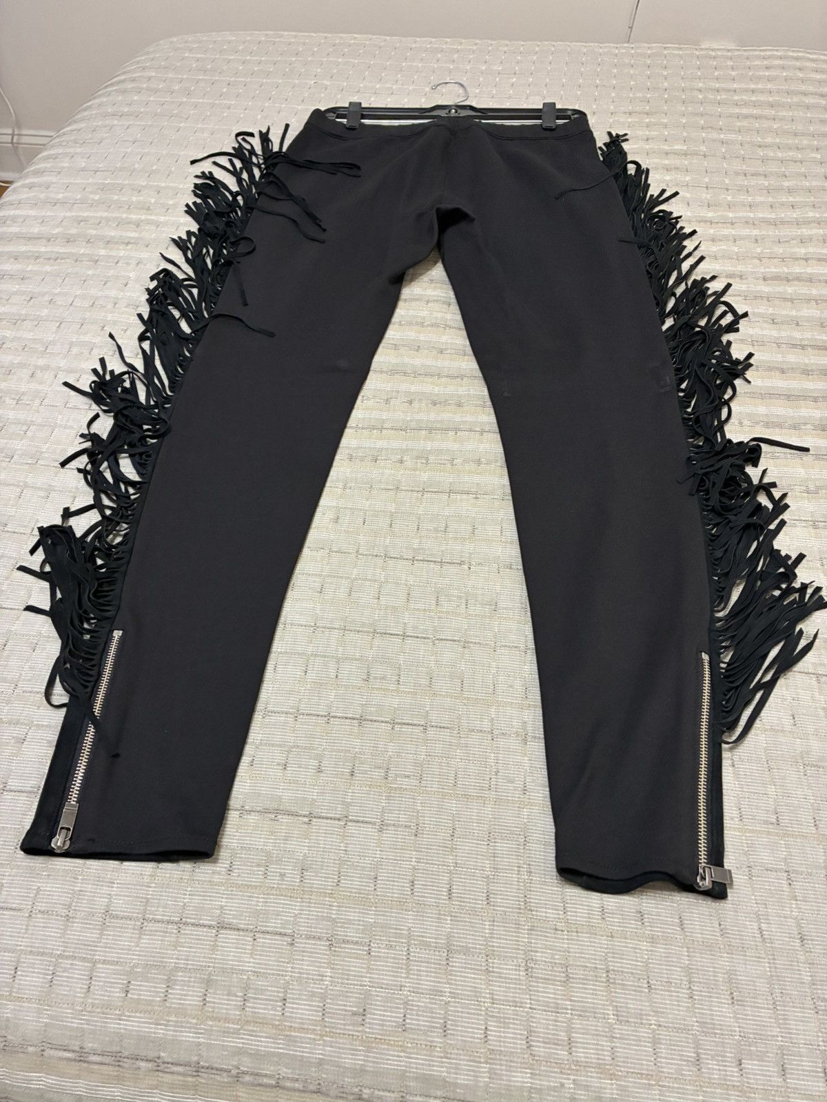 Other Black Fringe Pants Size US 32 / EU 48 - 6 Thumbnail