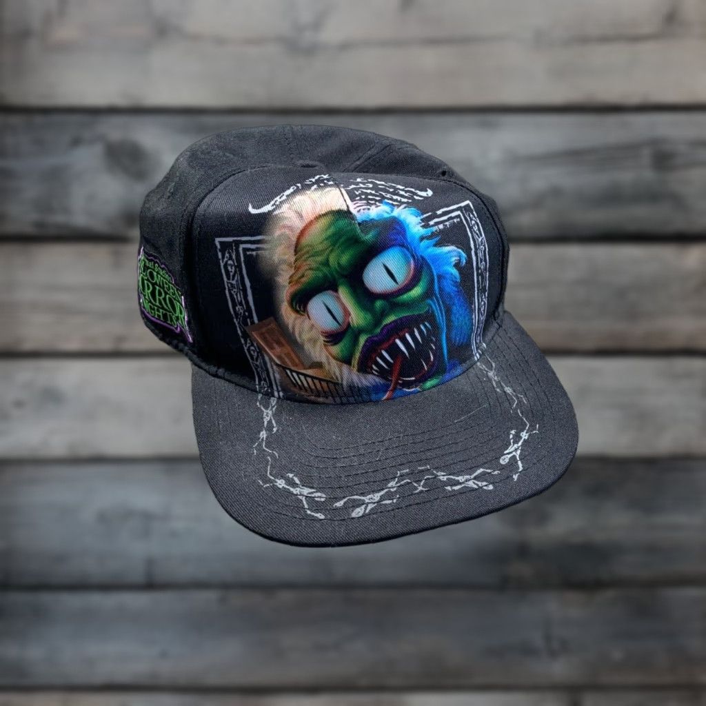 Vintage Universal Studios Beetlejuice Halloween Horror Nights Snapback Hat One Size Black Polyester Vintage Yes Size ONE SIZE - 1 Thumbnail