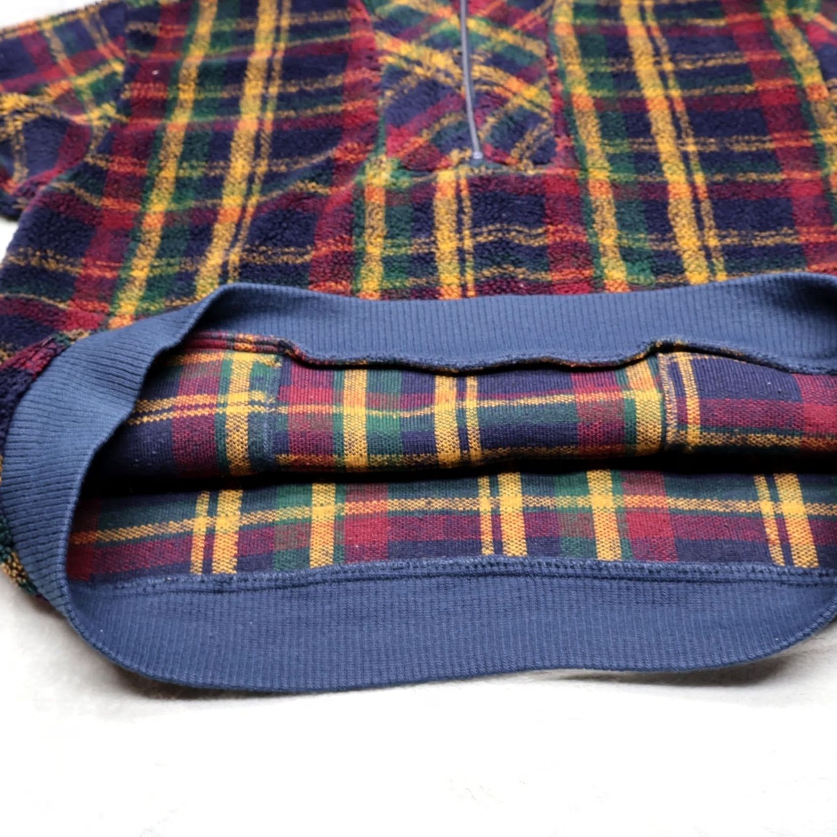 Eastern Mountain Sports VTG EMS Fleece Pullover Sweater Large Blue Plaid Winter 1/2 Zip USA Made Mens Size US L / EU 52-54 / 3 - 6 Thumbnail