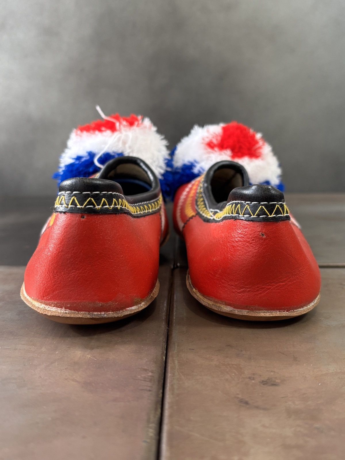 Vintage Greek Tsarouchi Slippers Pom Pom Loafers Vintage Army Guard Size US 8 / IT 38 - 6 Thumbnail