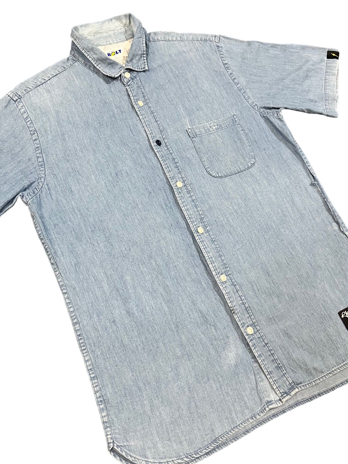 Lightning Bolt × Vintage Vintage Lightning Bolt Denim Button Ups T-Shirt Size US L / EU 52-54 / 3 - 3 Thumbnail