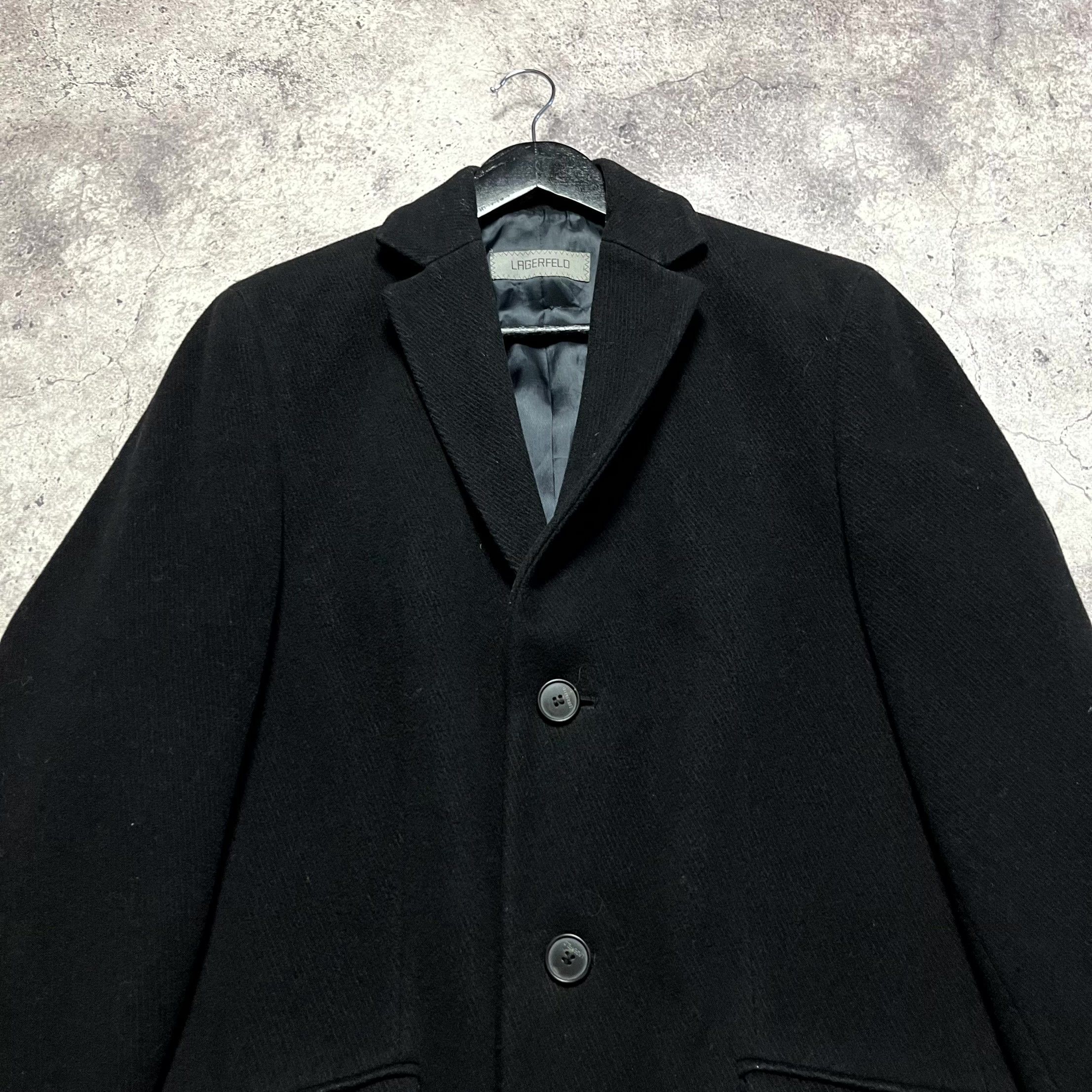 Karl Lagerfeld Karl Lagerfeld Black Classic Wool Overcoat Size M EU 44 Size US M / EU 48-50 / 2 - 6 Thumbnail
