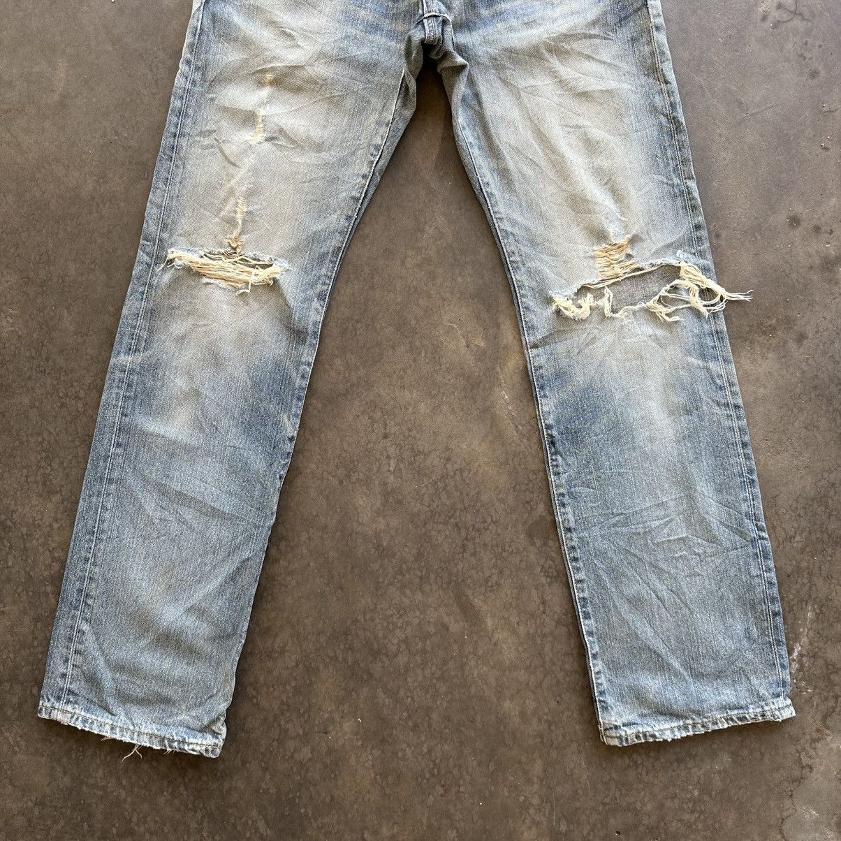 Edwin × Jean × Vintage Vintage Edwin Distressed Faded Denim Jean Pant W29 Size US 29 - 2 Thumbnail