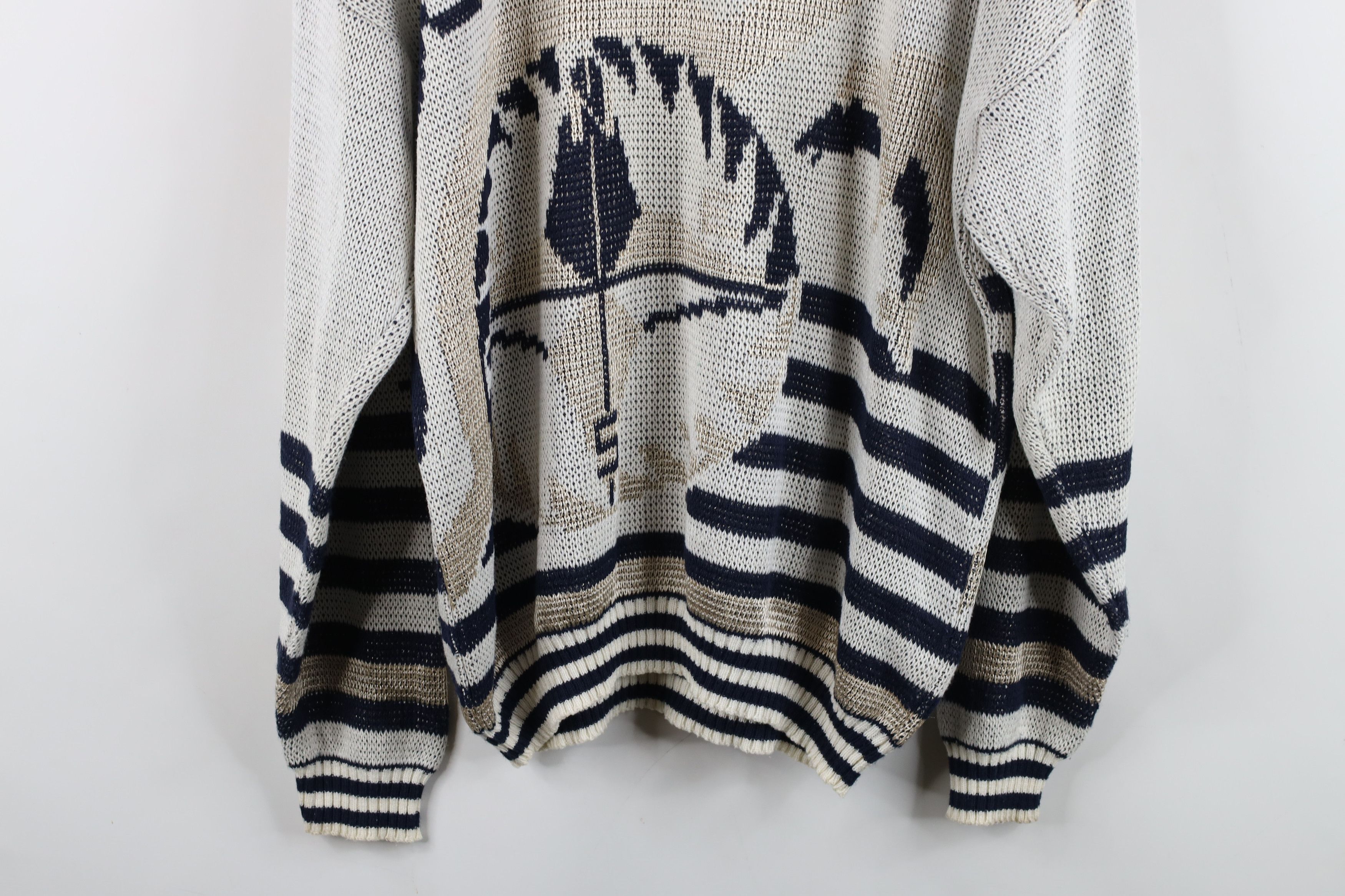Vintage Vintage 90s Streetwear Dolphin All Over Print Knit Sweater Size L / US 10 / IT 46 - 13 Thumbnail