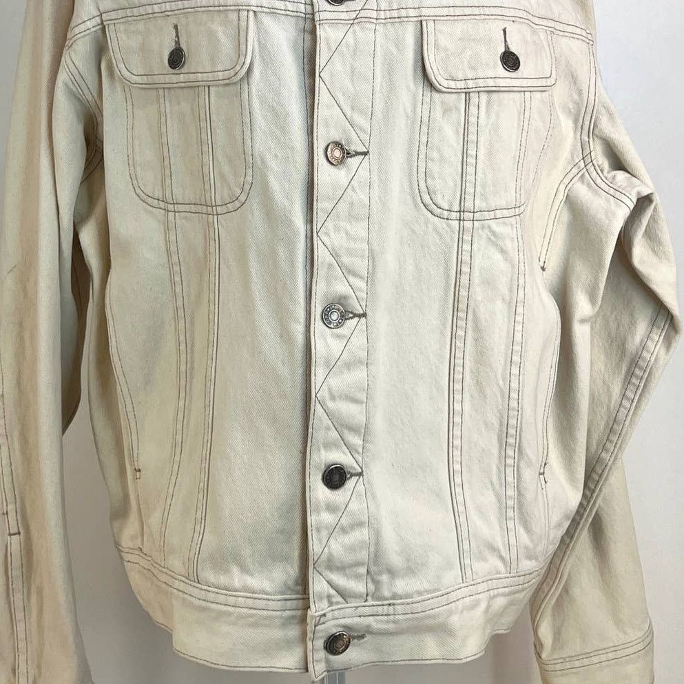 Gap × Vintage Vintage GAP Denim White Trucker Jean Jacket Size US XL / EU 56 / 4 - 4 Thumbnail
