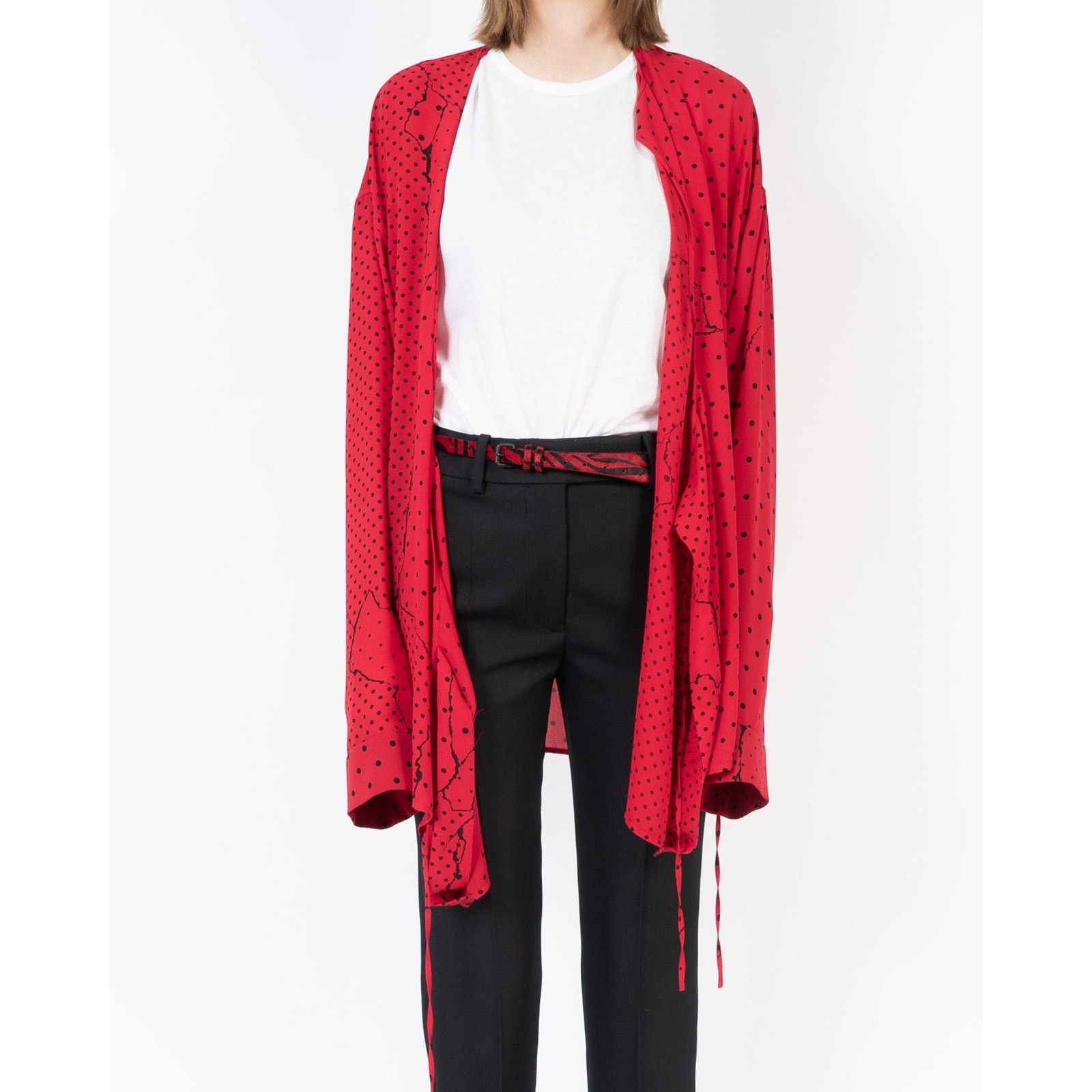 Haider Ackermann SS18 Red Polkadot Silk Shirt Size S / US 4 / IT 40 - 1 Thumbnail
