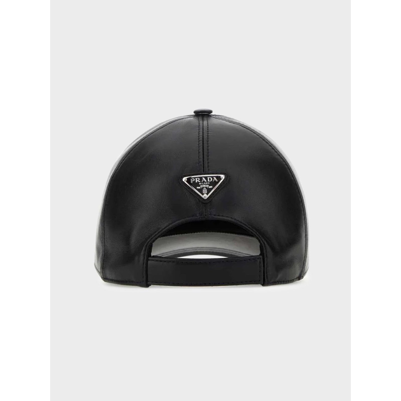 Prada triangle-logo nappa-leather cap - Black