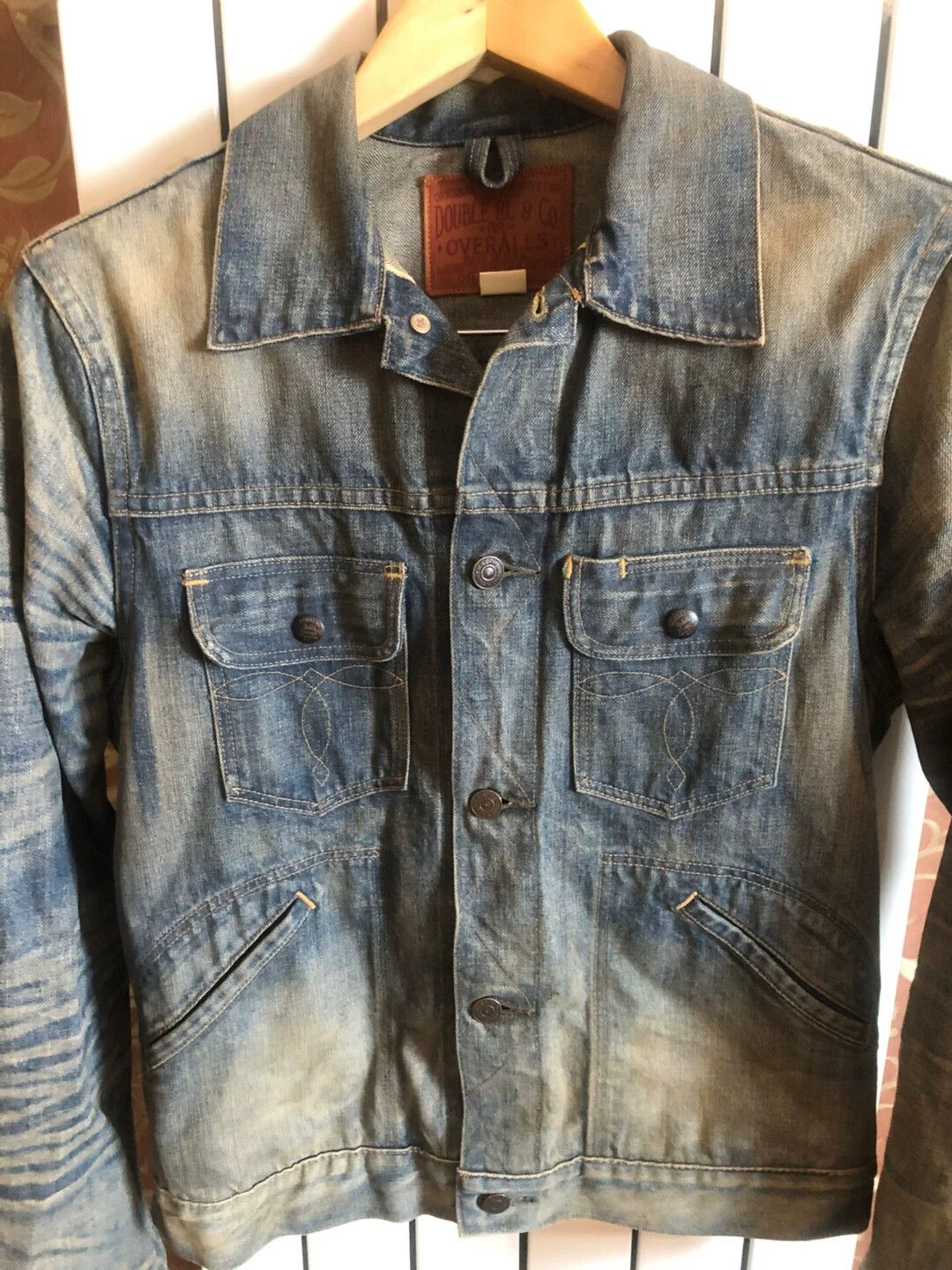 RRL Ralph Lauren RRL Yellow Mud Wash Stiff Denim Jacket No Patches USA S Size US S / EU 44-46 / 1 - 2 Thumbnail