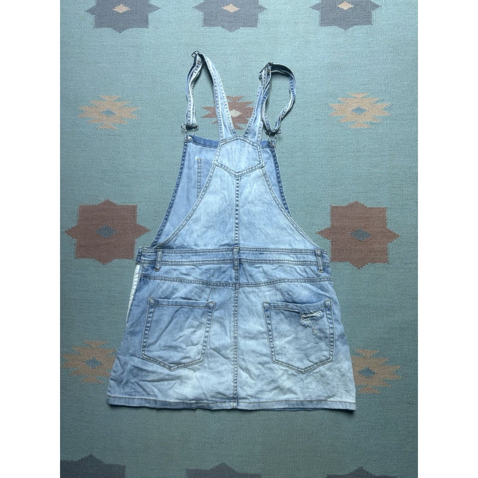 Forever 21 FOREVER 21 denim shortalls overalls skirt distressed dress jumper women’s M blue denim skirt one-piece Size M / US 6-8 / IT 42-44 - 6 Thumbnail
