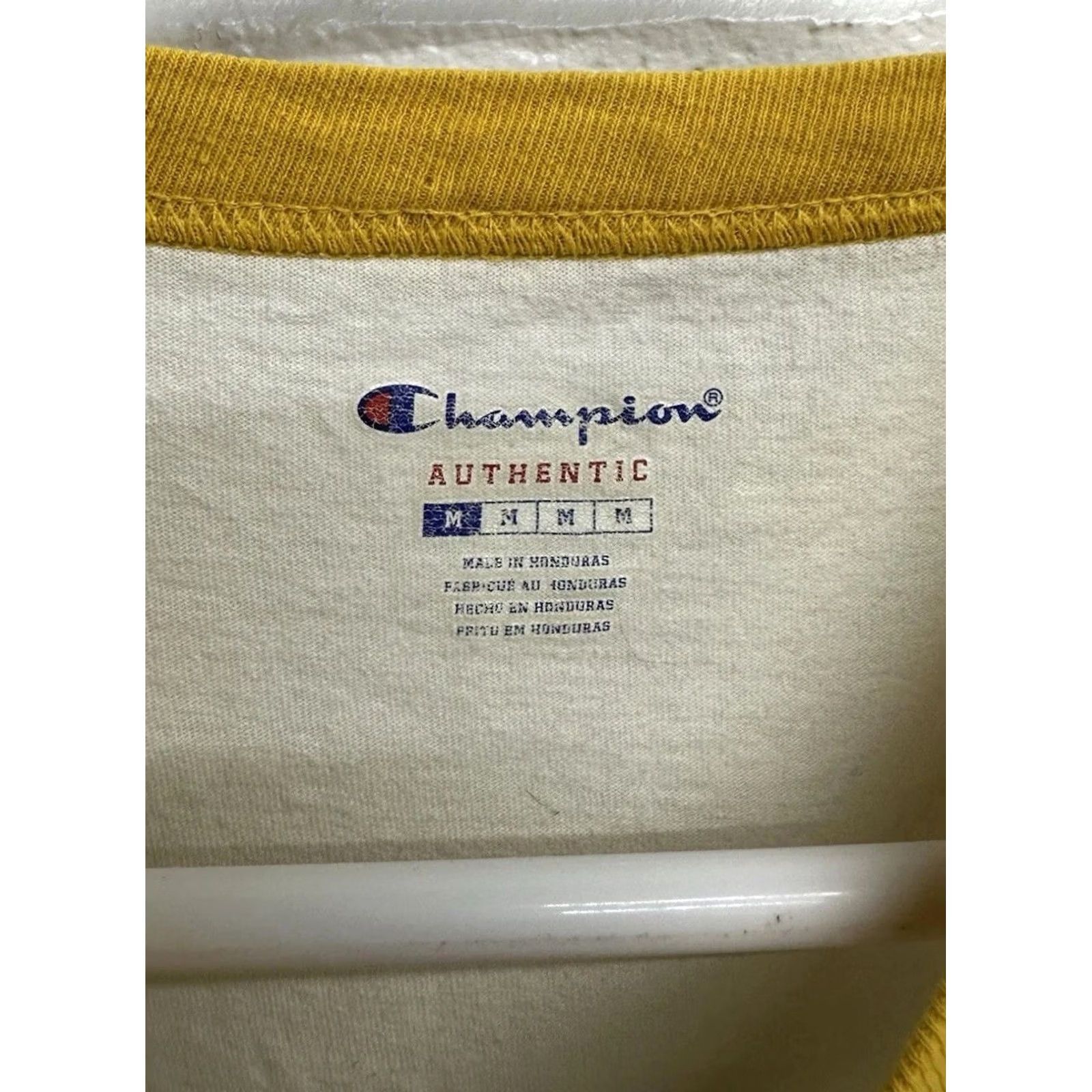 Champion Champion Baseball Tee Medium Yellow White Critical Bleacher Men’s Size US M / EU 48-50 / 2 - 5 Thumbnail