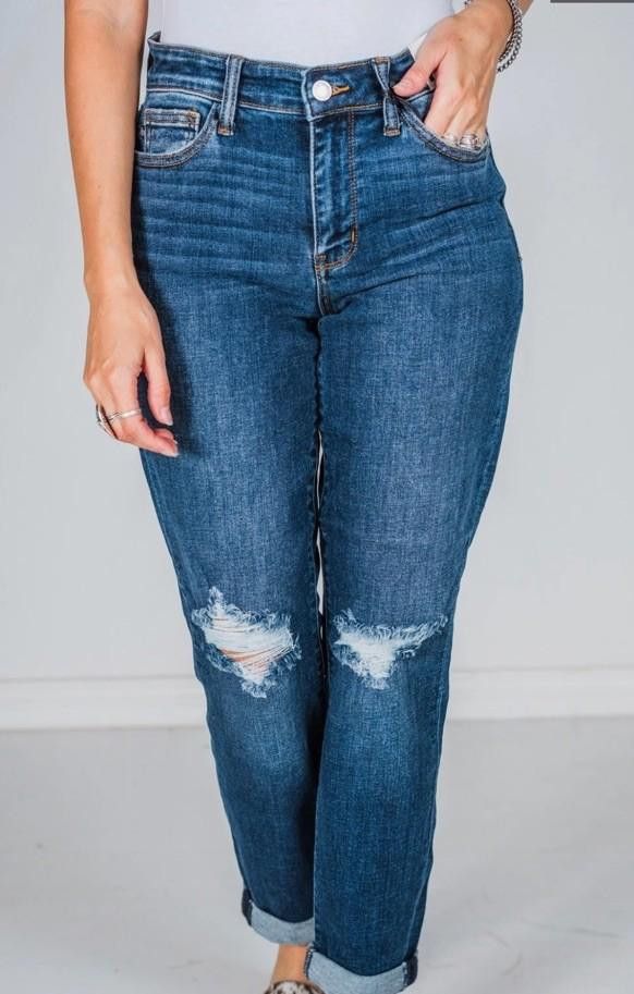 Designer Judy Blue Slim Fit Jeans mid rise size 5 27 distressed Size 27" / US 4 / IT 40 - 1 Thumbnail