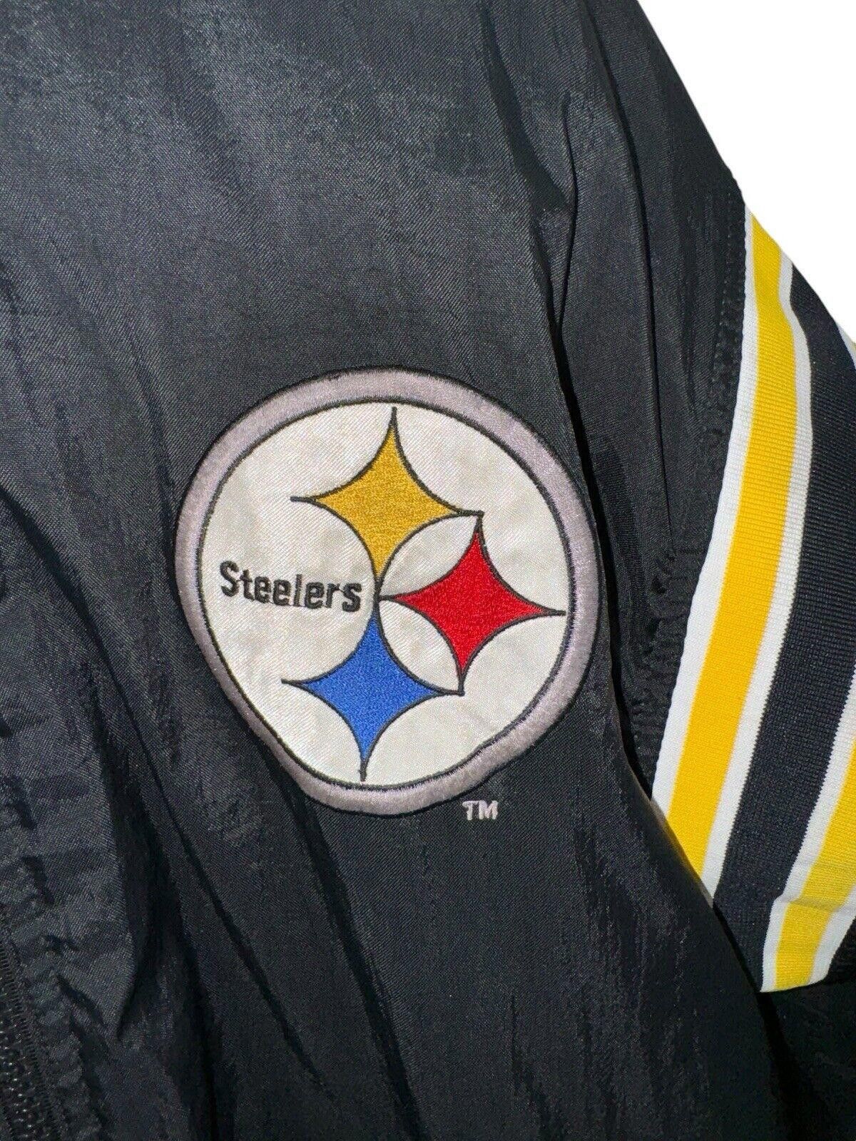 Designer Vintage Pro Player Pittsburgh Steelers Reversible Jacket L Size ONE SIZE - 5 Thumbnail