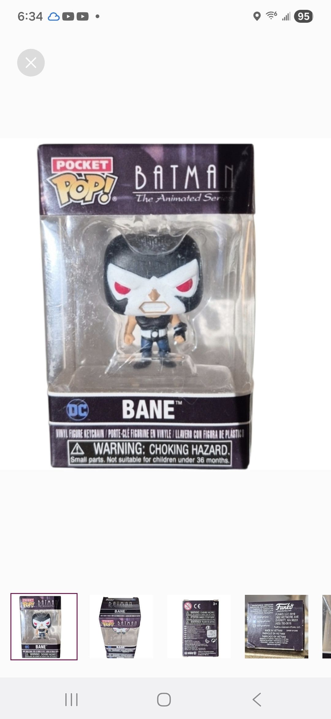 Other Funko × DC BatmanAnimatedSeries BANE Pocket POP Keychain Size ONE SIZE - 1 Thumbnail