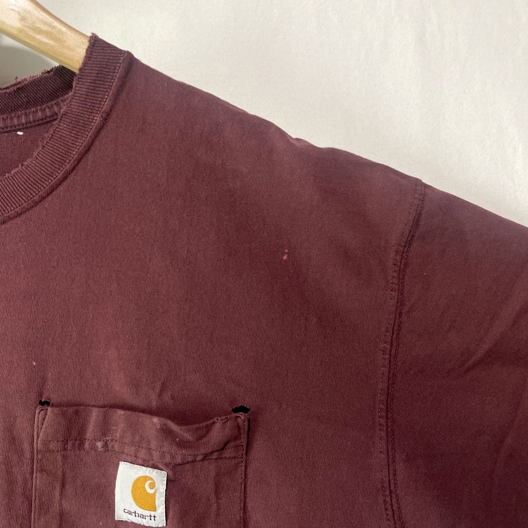 Carhartt Carhartt Shirt Mens XL Burgundy Pocket Short Sleeve Heavyweight Work Size US XL / EU 56 / 4 - 6 Thumbnail