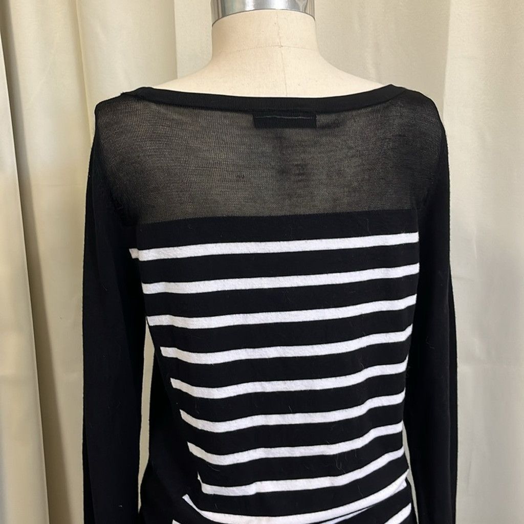 I.N.C INC international concepts, Black and White Stripe knit top Size L / US 10 / IT 46 - 3 Thumbnail