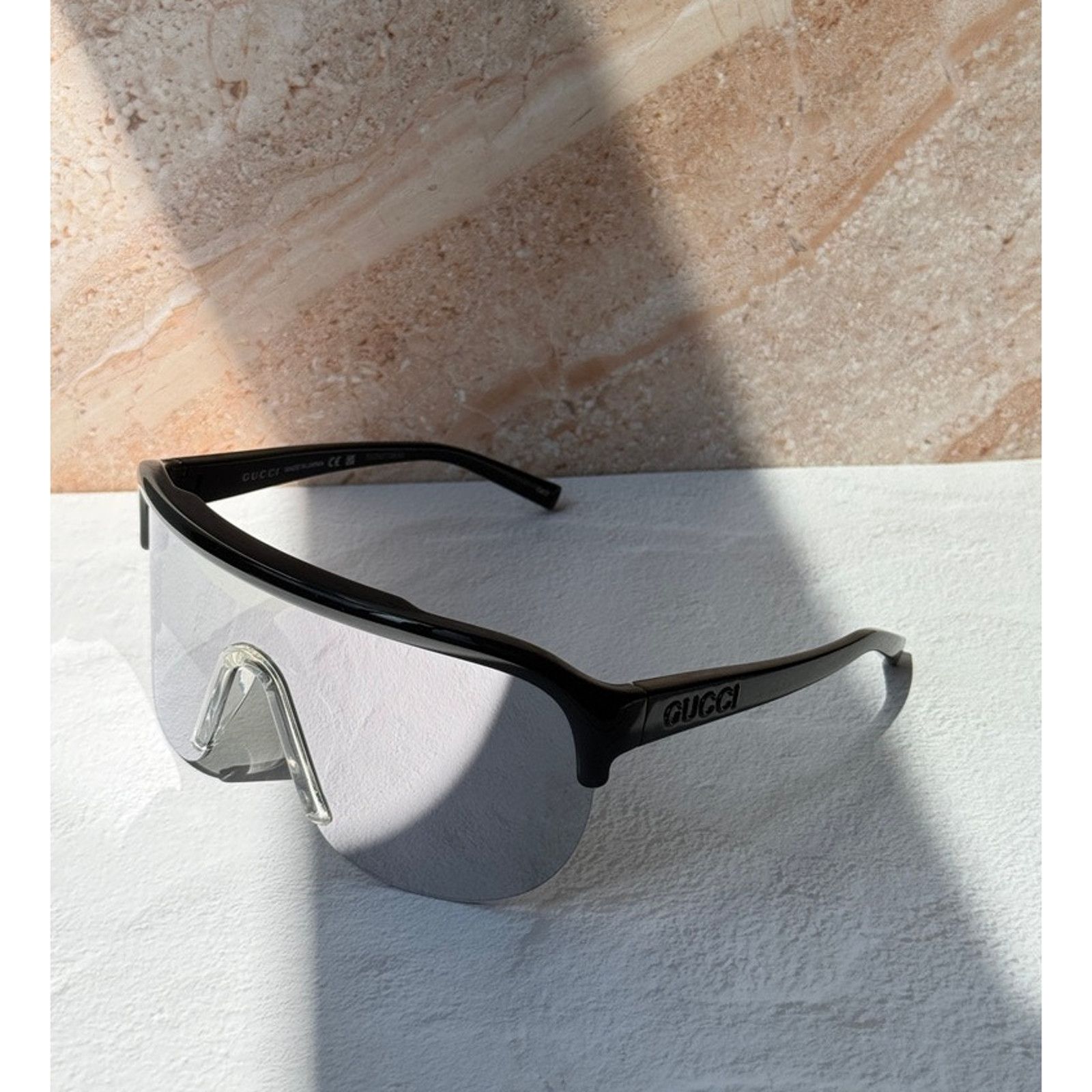 Gucci NEW Gucci GG1637S Black Mask Shield Sunglasses | Grailed