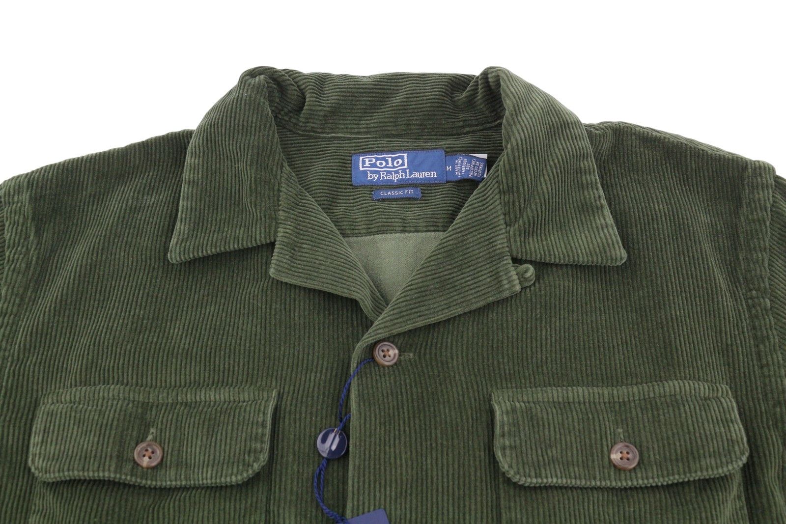 Ralph Lauren M Green Corduroy Fit Patch Pockets Logo Shirt 86988 Size US M / EU 48-50 / 2 - 5 Thumbnail