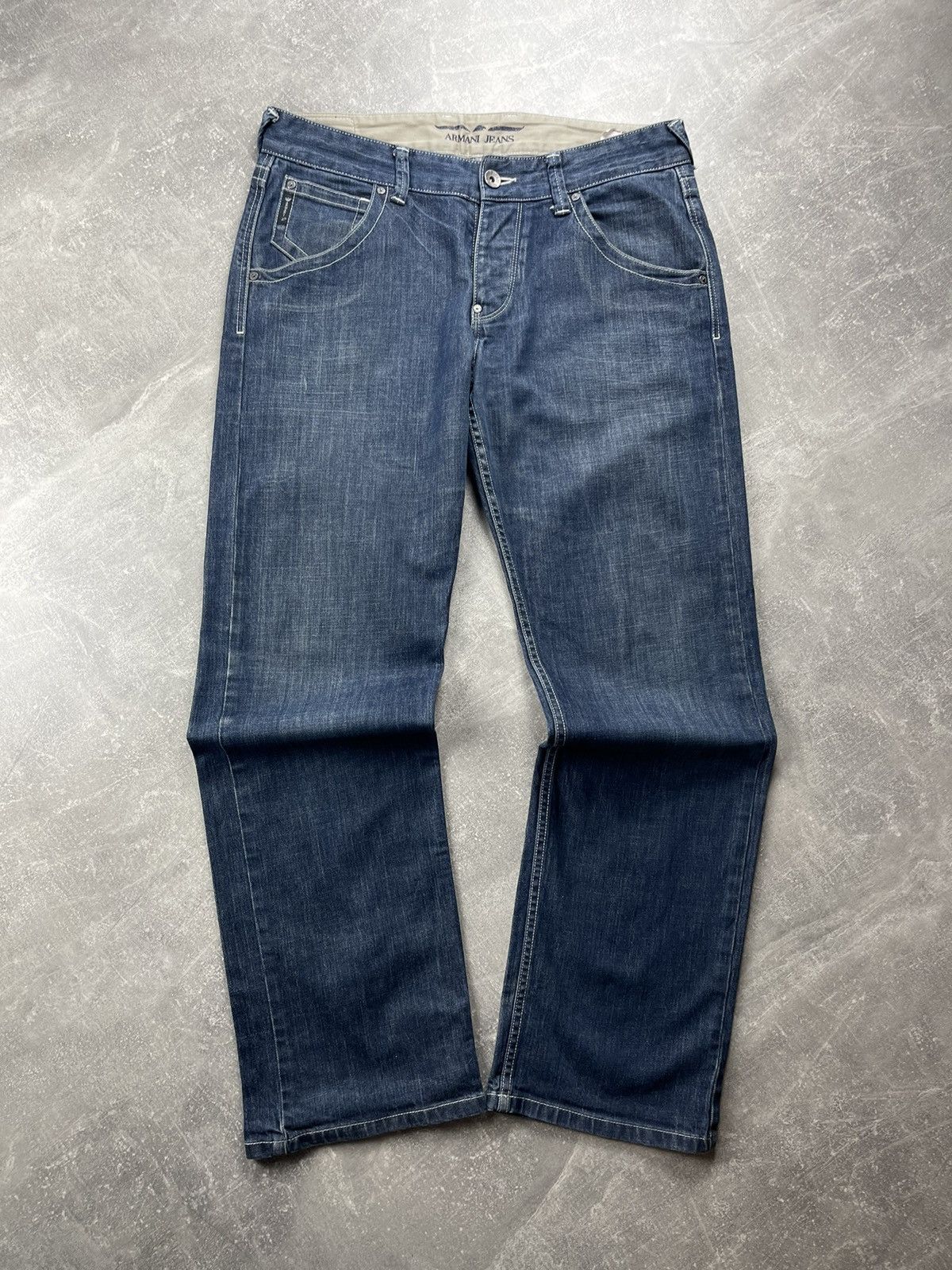 Armani Armani Jeans Vintage 00s Indigo 007 AJ Logo Denim Jeans Size US 33 - 7 Thumbnail