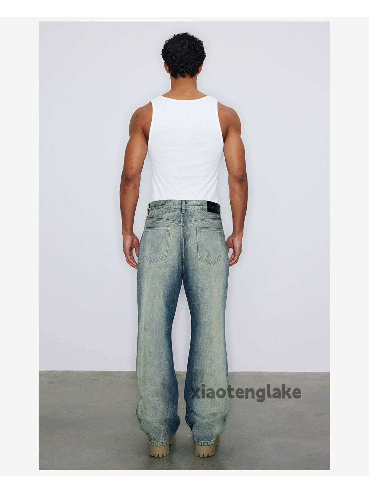 Jean × Vintage washed faded cleanfit yuppie grunge flared tie dye jeans Size US 34 / EU 50 - 9 Thumbnail