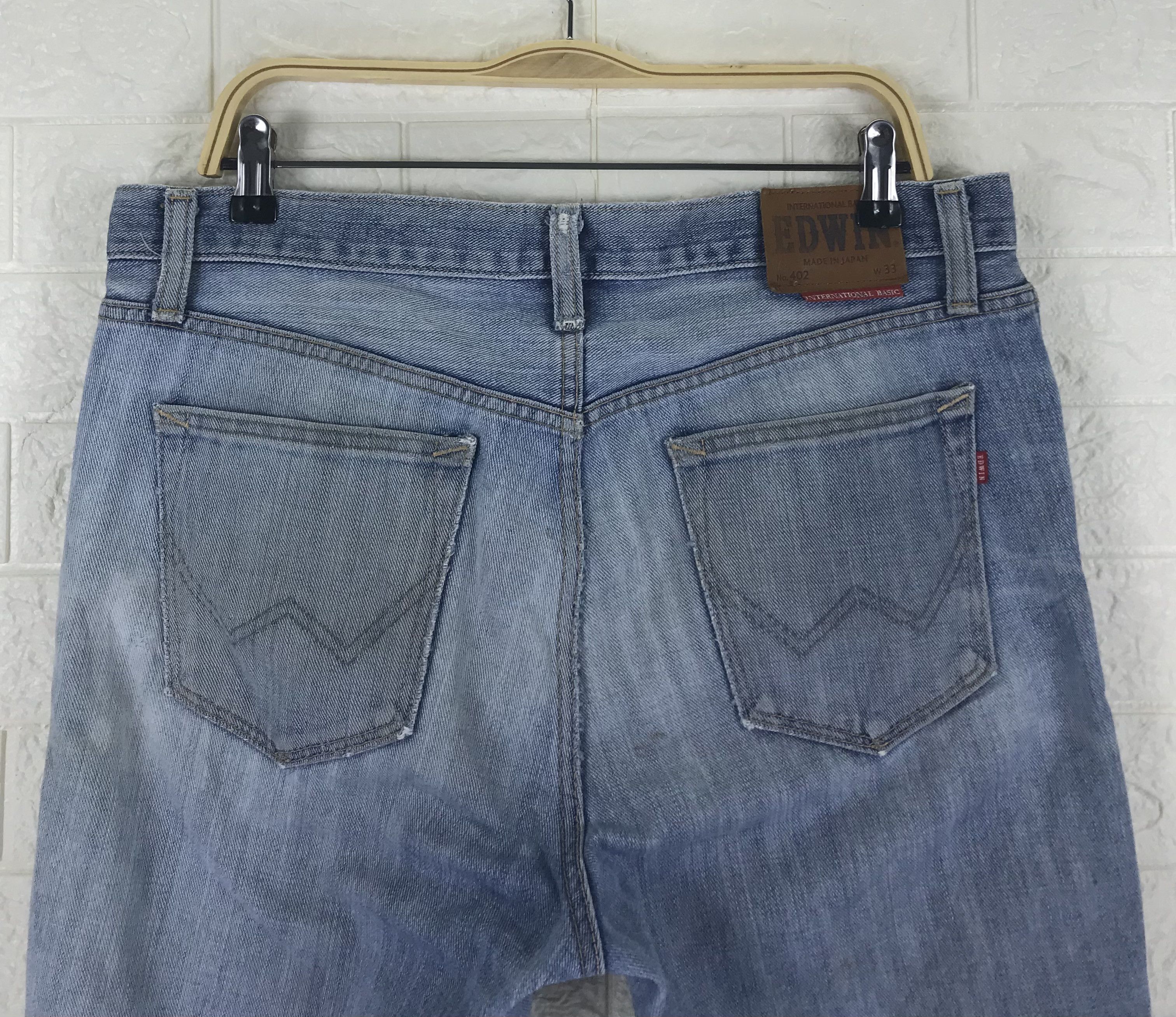 Edwin Vintage Edwin 402 Faded Blue Jeans Distressed Denim Size US 33 - 6 Thumbnail