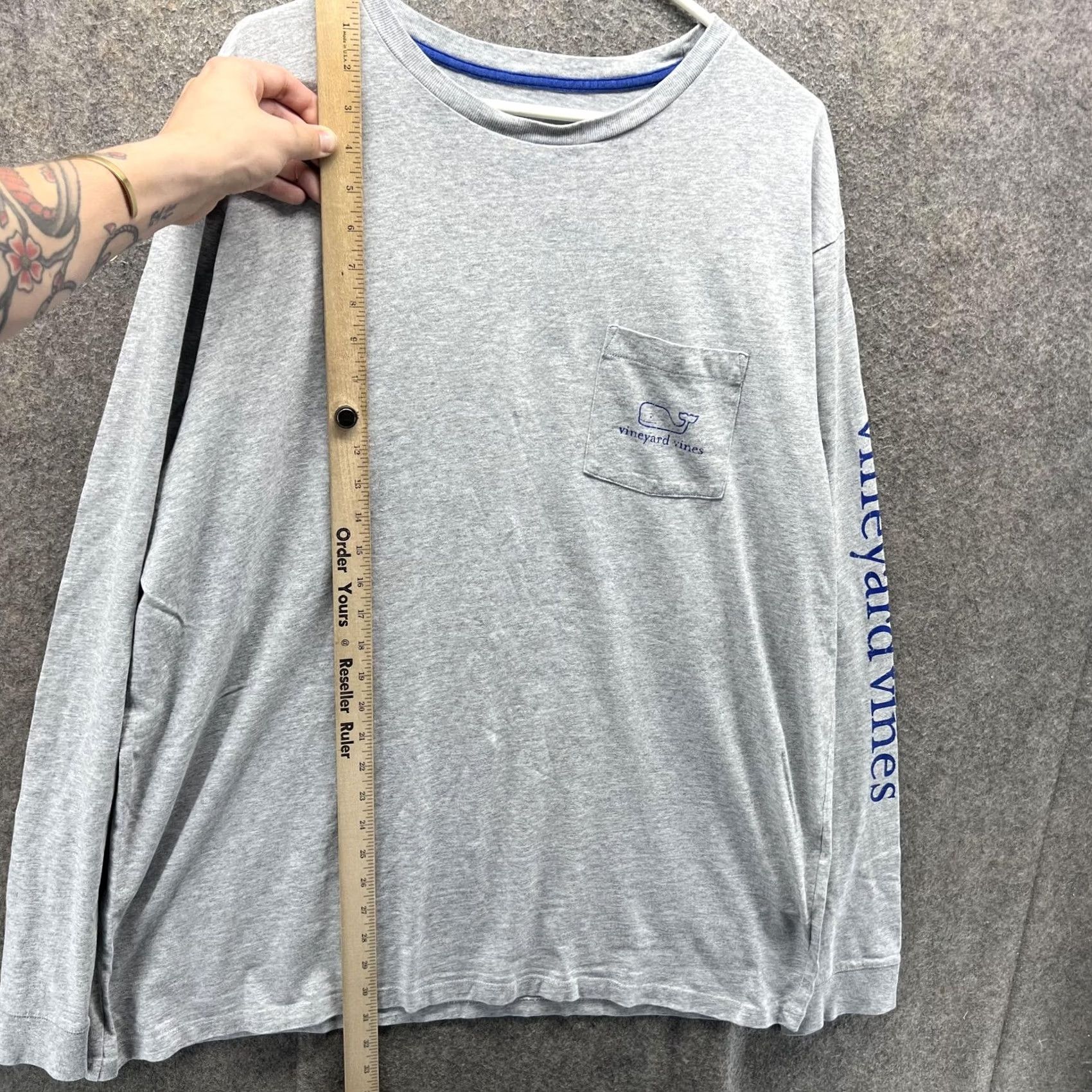 Vineyard Vines Vineyard Vines Shirt Mens XL Gray Long Sleeve Whale Pocket Graphic Logo Size US XL / EU 56 / 4 - 5 Thumbnail