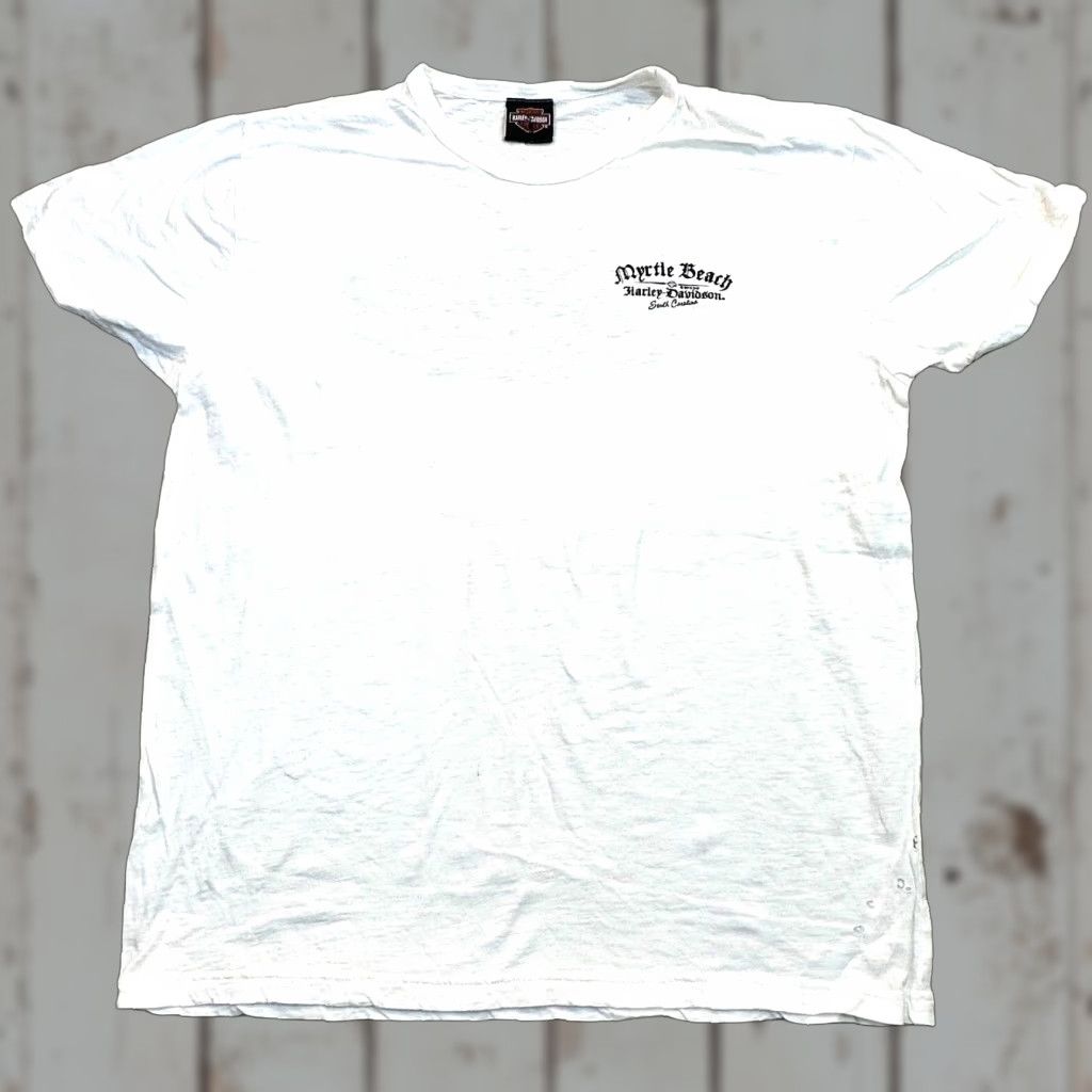 Harley Davidson Harley-Davidson Myrtle Beach 2015 Men's Large Tee Two-Sided Back Thrashing T-Shirt White Size US L / EU 52-54 / 3 - 1 Thumbnail