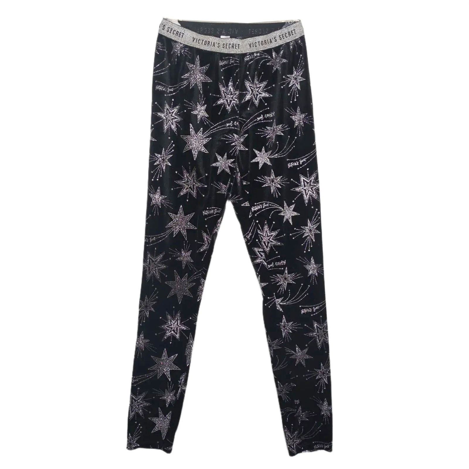 Victoria's Secret Victoria's Secret Shooting Stars Black Velvet Leggings Size 28" / US 6 / IT 42 - 1 Thumbnail