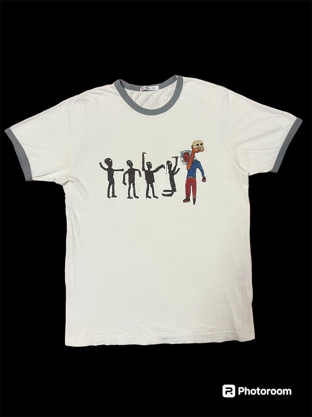 Jean-Michel Basquiat × Uniqlo Uniqlo X Jean Michel Basquiat Ringer Tshirt Size US L / EU 52-54 / 3 - 1 Thumbnail