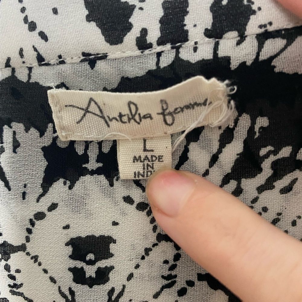 Other Antilia Femme Women’s Size L Abstract Black White Cap Sleeve Size L / US 10 / IT 46 - 5 Thumbnail