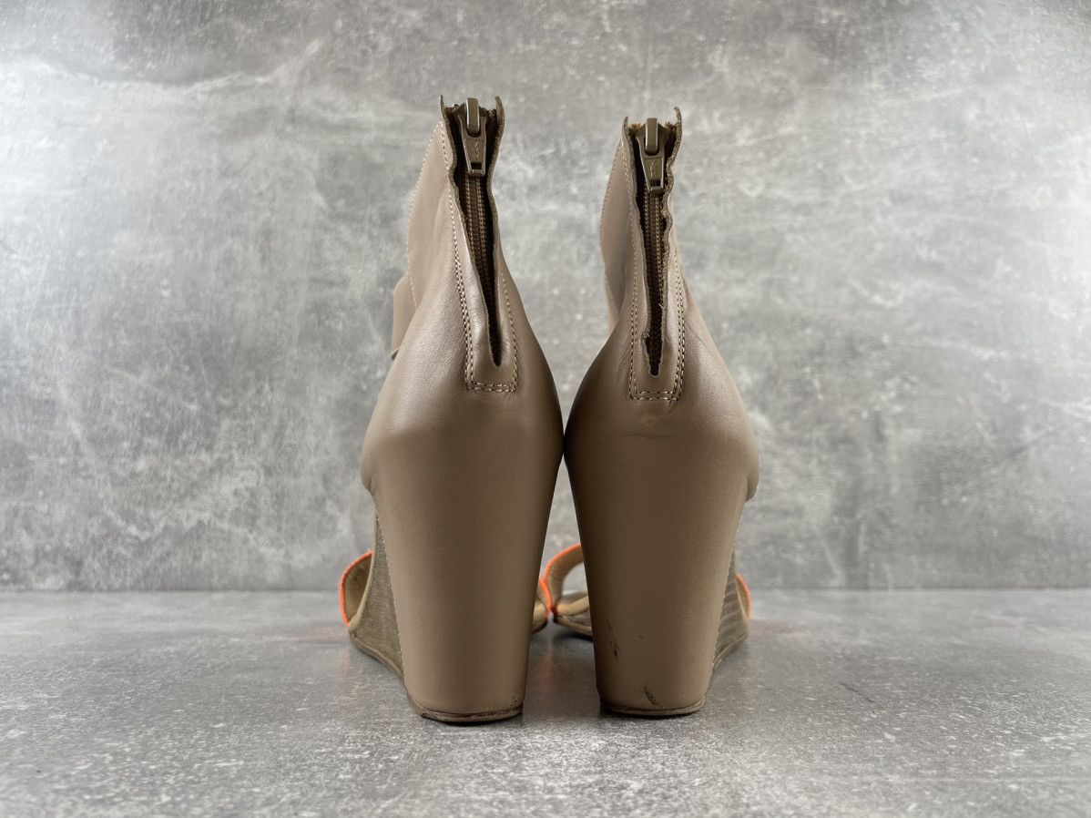 MM6 MM6 Maison Margiela Tan Beige Orange Leather Wedge Sandals Size US 9 / IT 39 - 6 Thumbnail