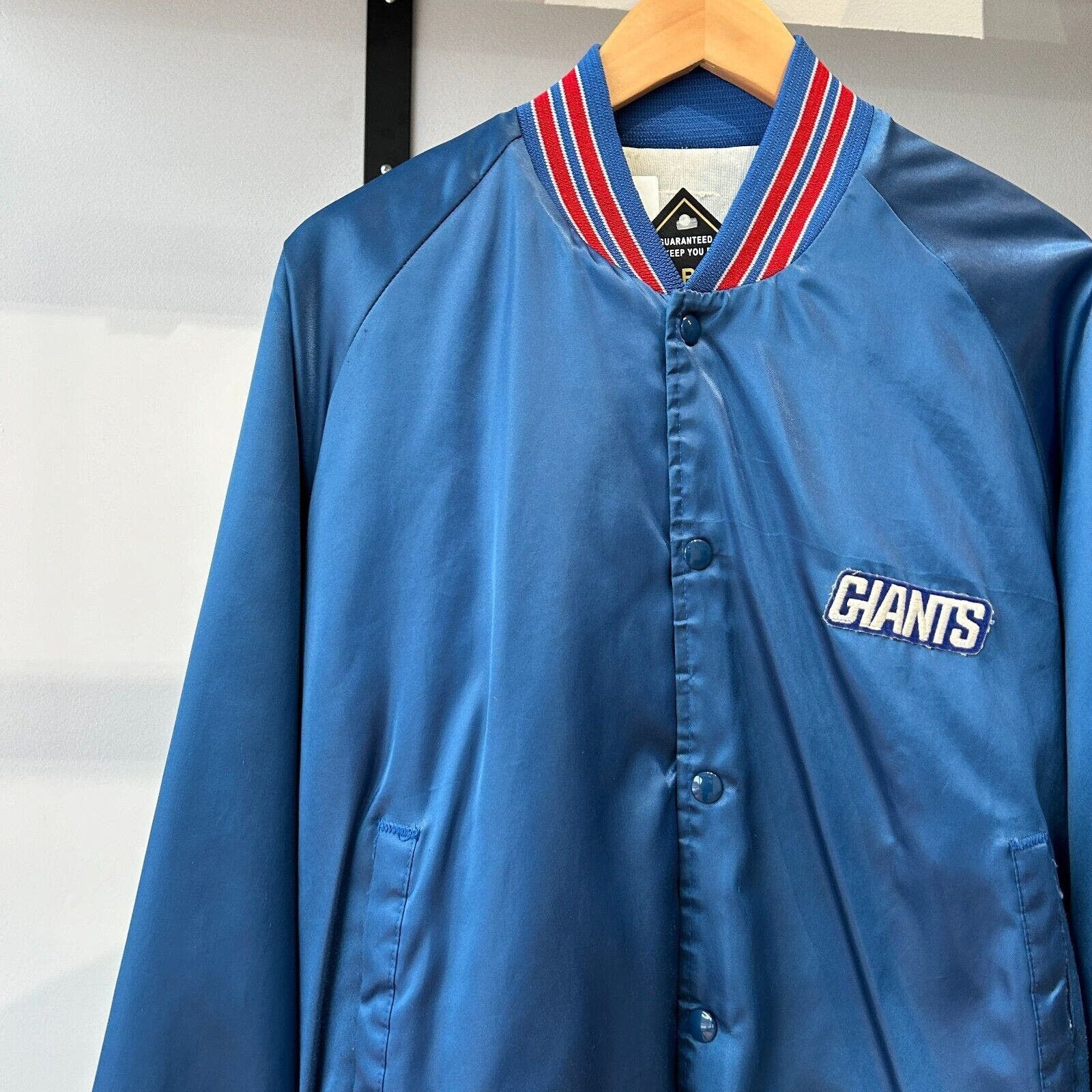 NFL VINTAGE 80s | NY GIANTS NFL Nylon Button Snap Jacket sz M Size US M / EU 48-50 / 2 - 2 Thumbnail