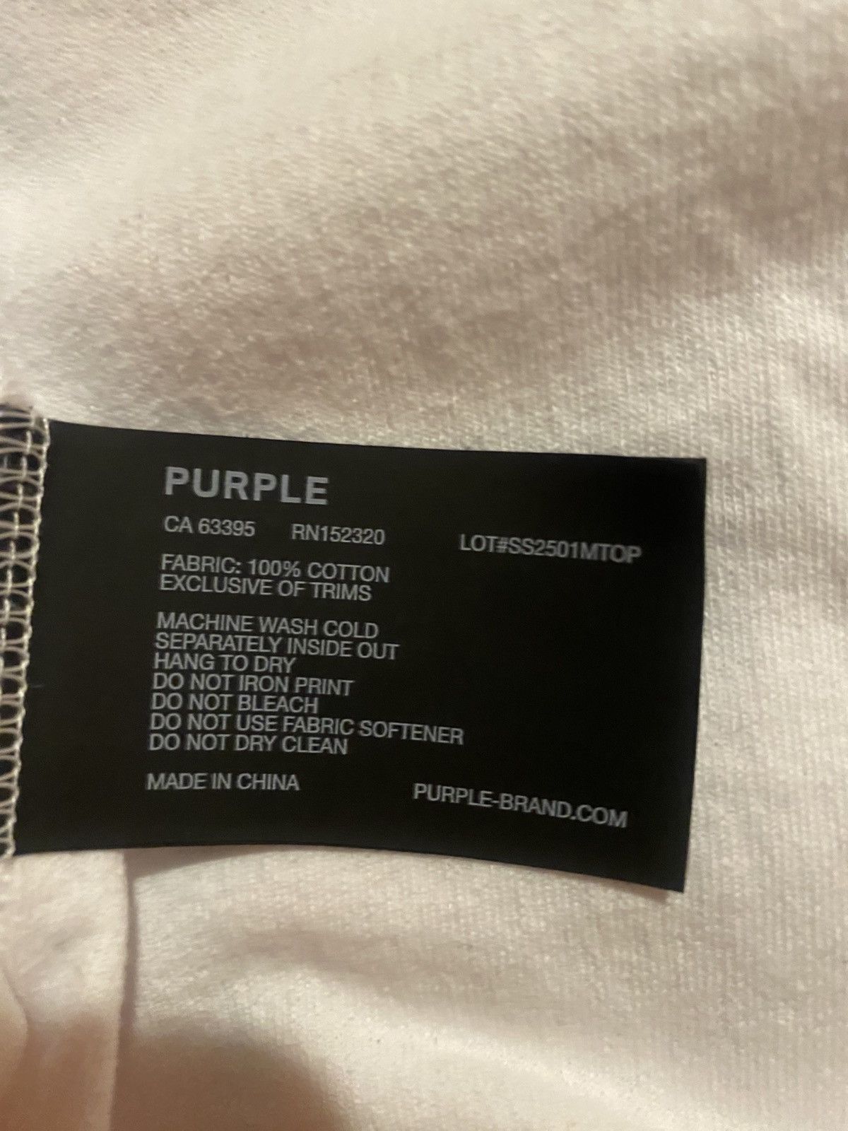 Purple Brand Purple Brand Cracked White Tee Size US S / EU 44-46 / 1 - 6 Thumbnail