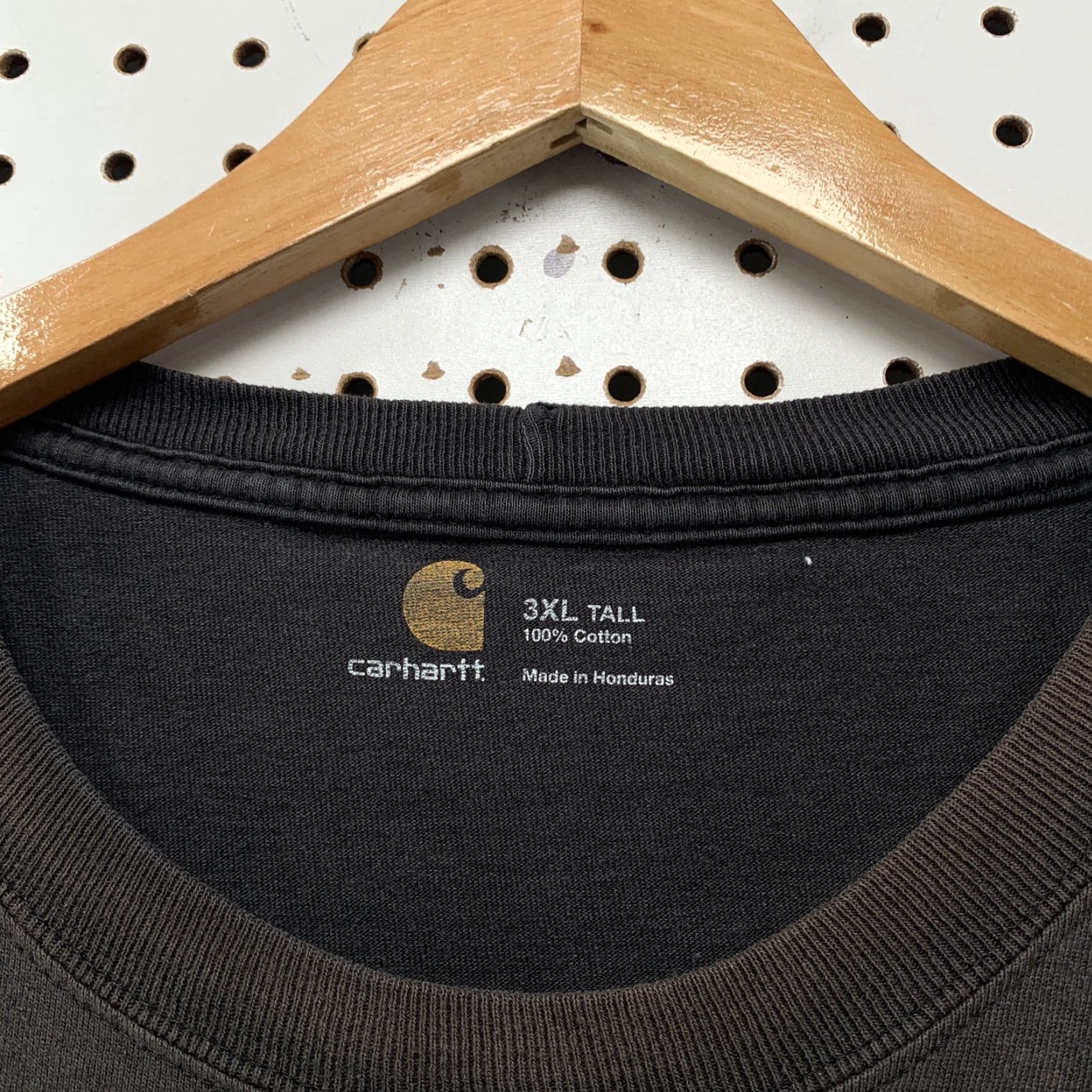 Carhartt Carhartt Pocket T-Shirt Mens 3XLT Tall Faded Distressed Black Grunge Size US XXL / EU 58 / 5 - 3 Thumbnail