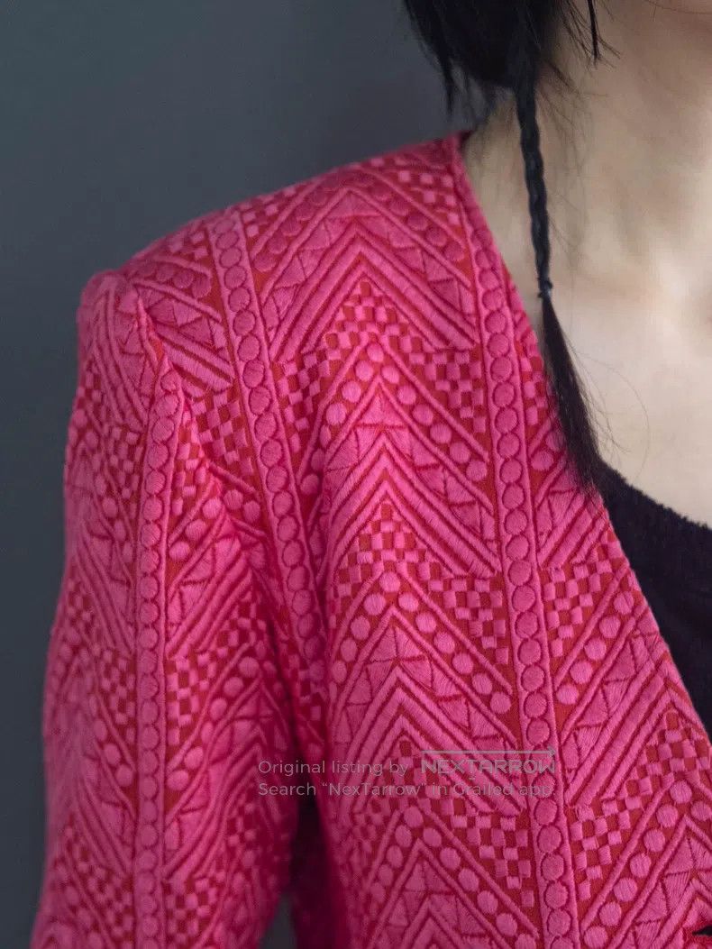 Kenzo Kenzo Pink embossed embroidery jacket Size M / US 6-8 / IT 42-44 - 6 Thumbnail