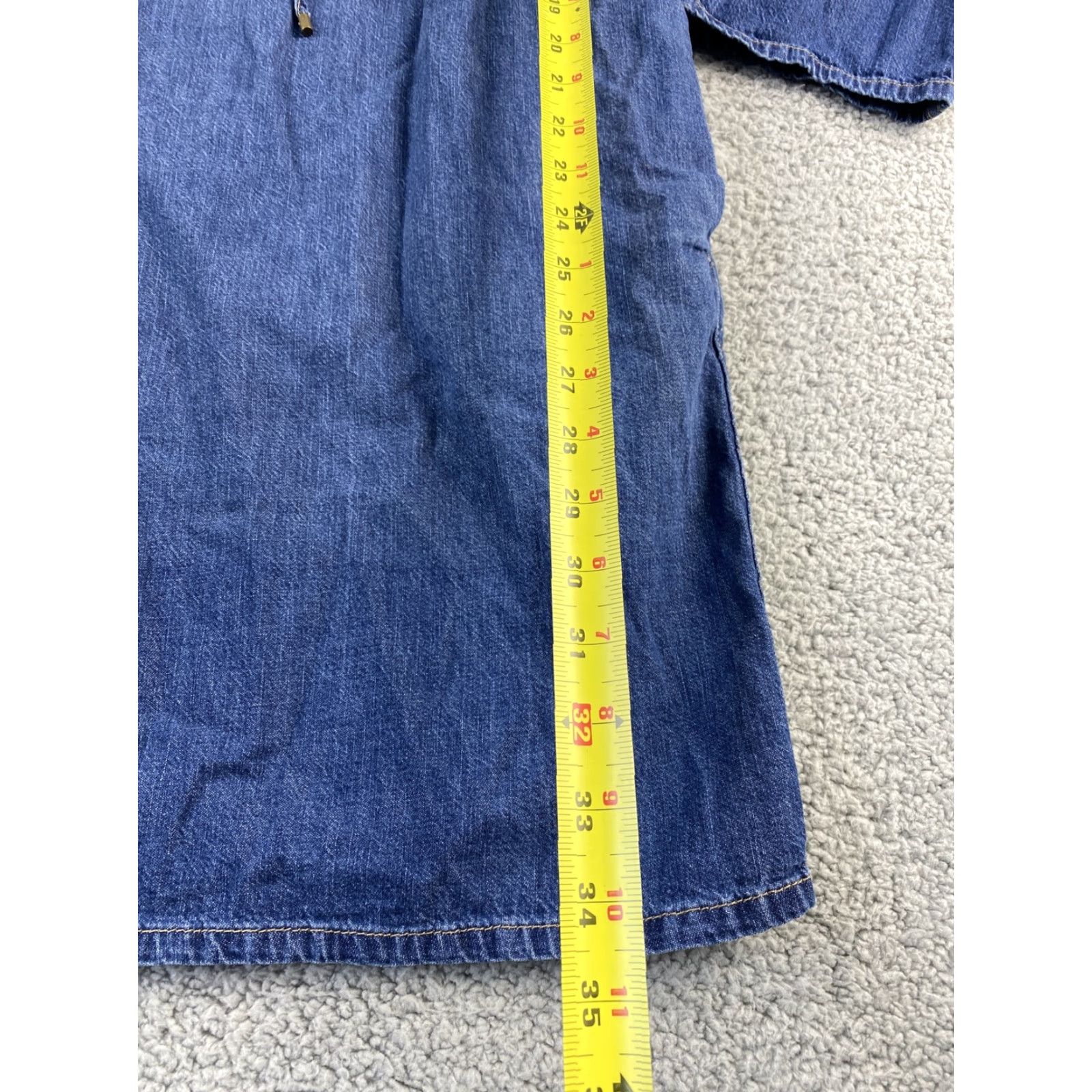 Ralph Lauren Lauren Ralph Lauren Women's Shift Dress M Denim Dark Wash Casual V-Neck 90s Style Size 32" / US 10 / IT 46 - 6 Thumbnail