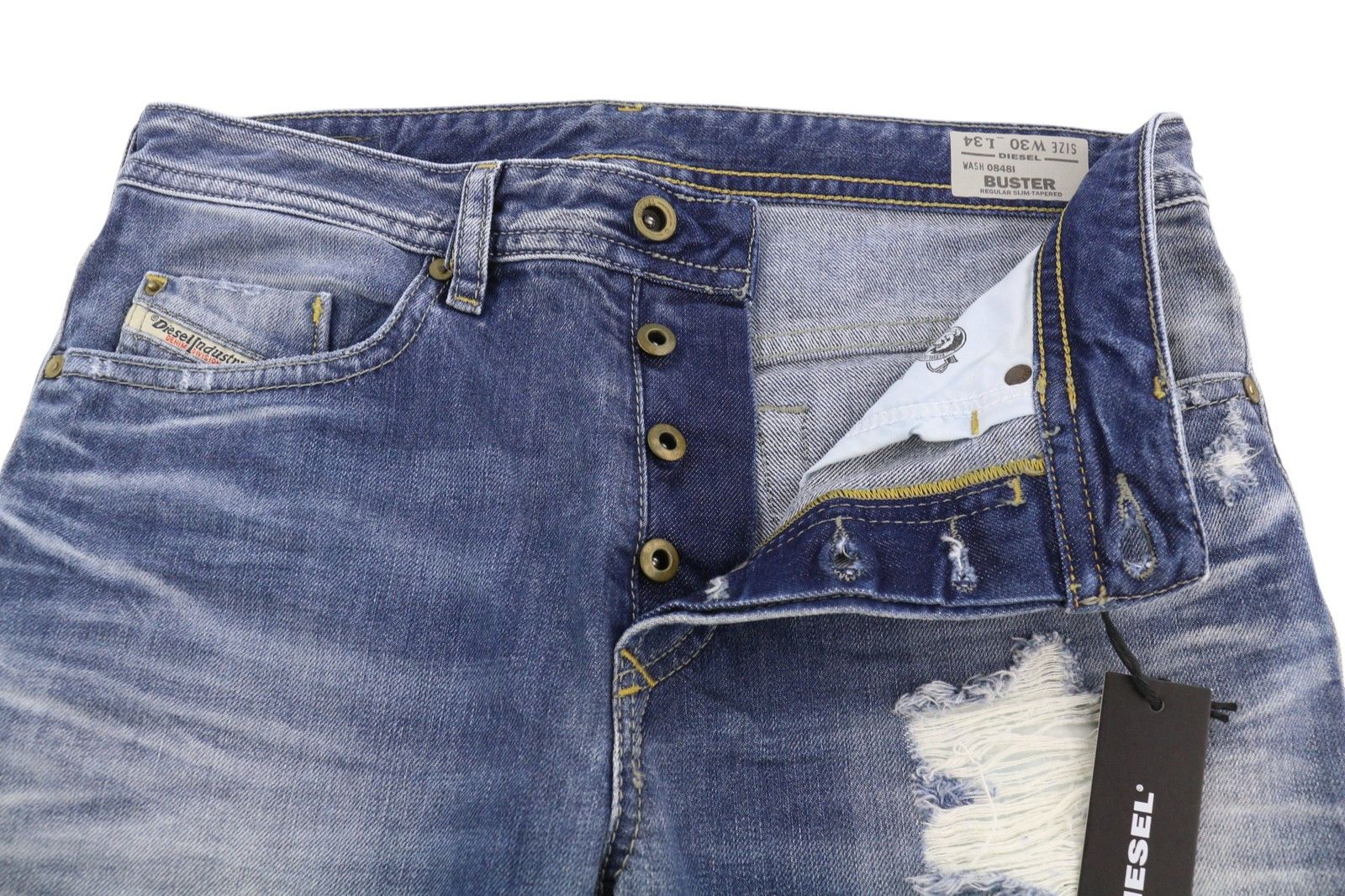 Diesel BUSTER 0848I W30/L34 Blue Faded Regular Slim Jeans 89065 Size US 30 / EU 46 - 4 Thumbnail