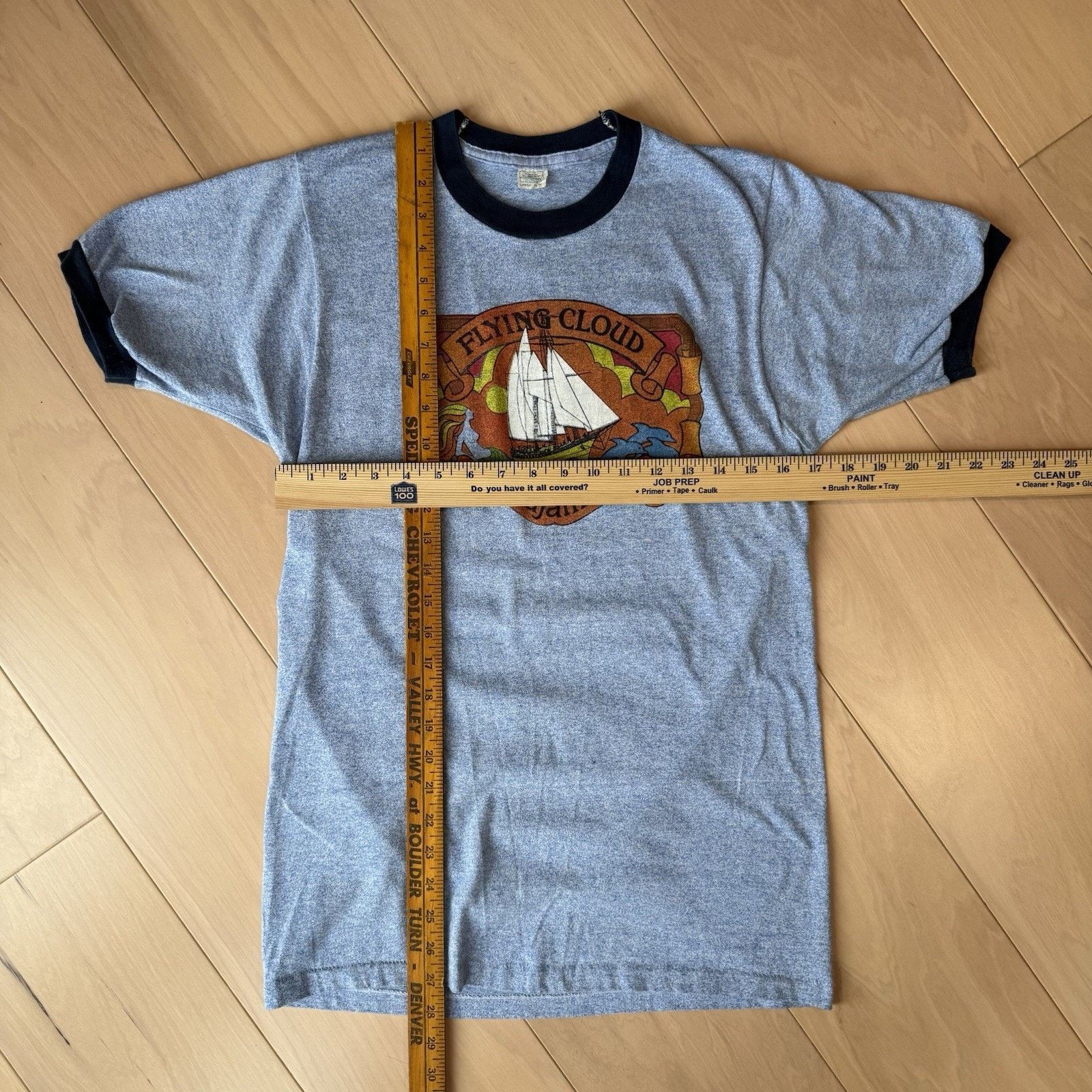 Vintage Vintage Flying Cloud Windjammer Shirt L Blue 80s Ringer Size US L / EU 52-54 / 3 - 3 Thumbnail